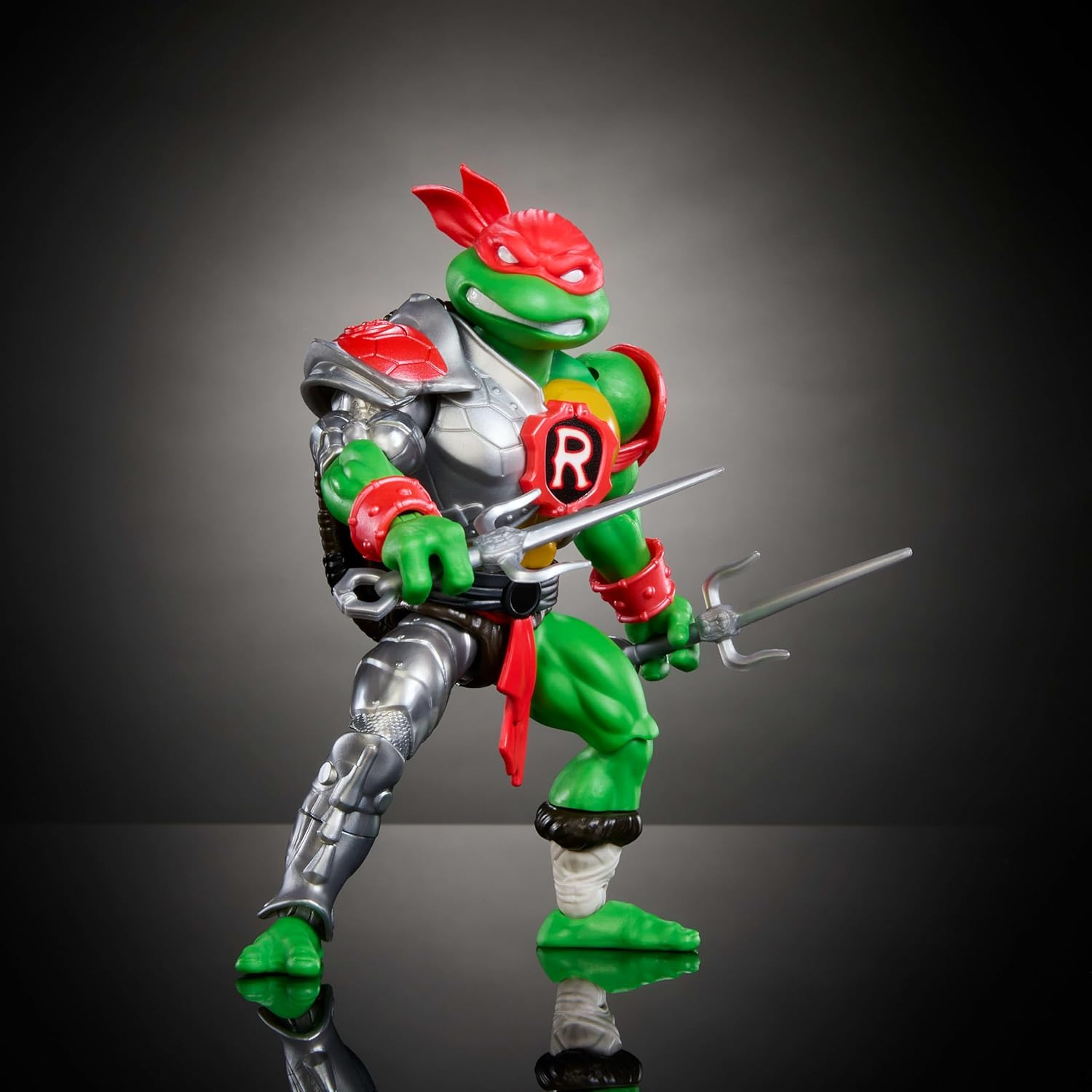 Masters of the Universe Origins Turtles of Grayskull Raphael Reptile Wars Posable Action Figure, Teenage Mutant Ninja & Motu Crossover Hero Raph Toy image number 3