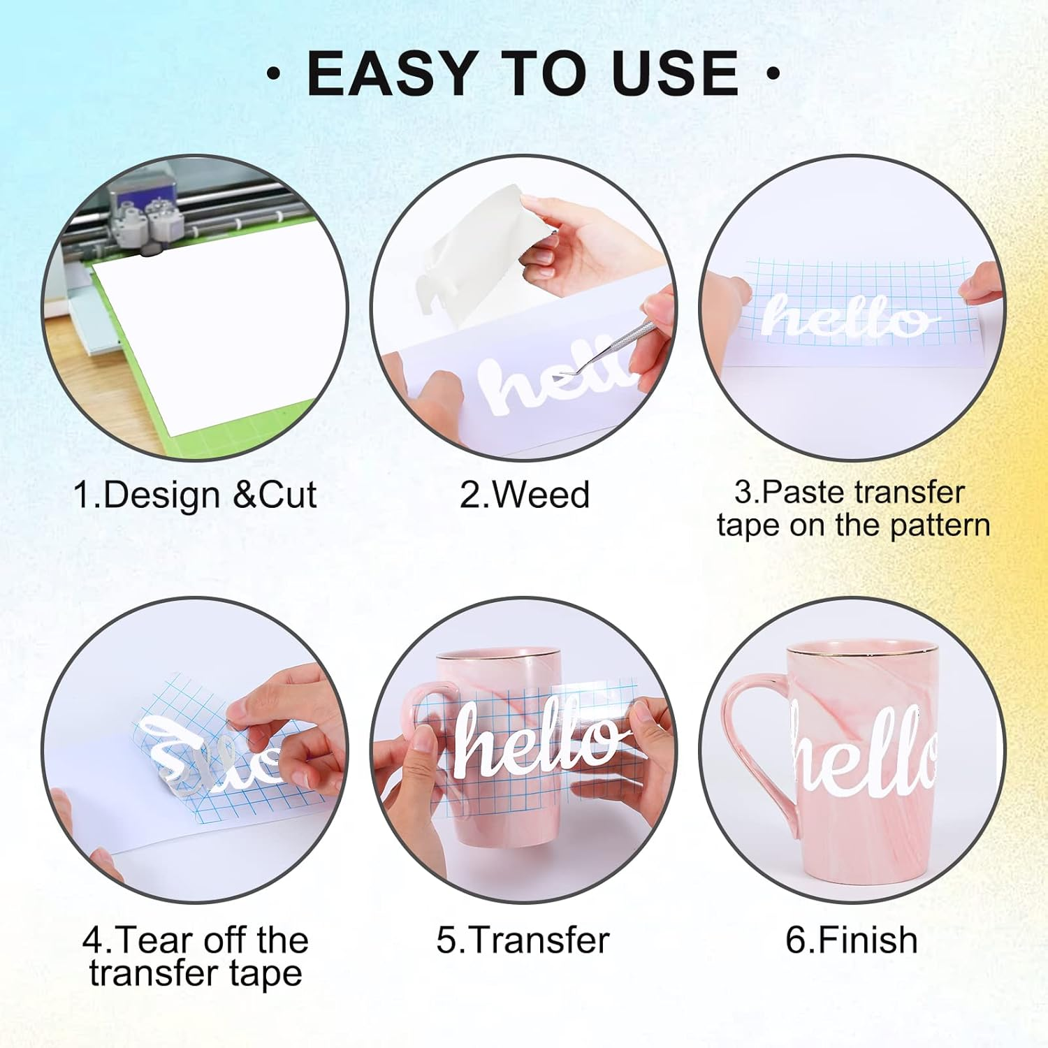 XSEINO White Permanent Vinyl - 12" X 60FT White Adhesive Roll Silhouette and Other Cutters, Permanent Outdoor for Cup,Decor Sticker, Car Decal, Scrapbooking, Signs(Glossy) image number 6