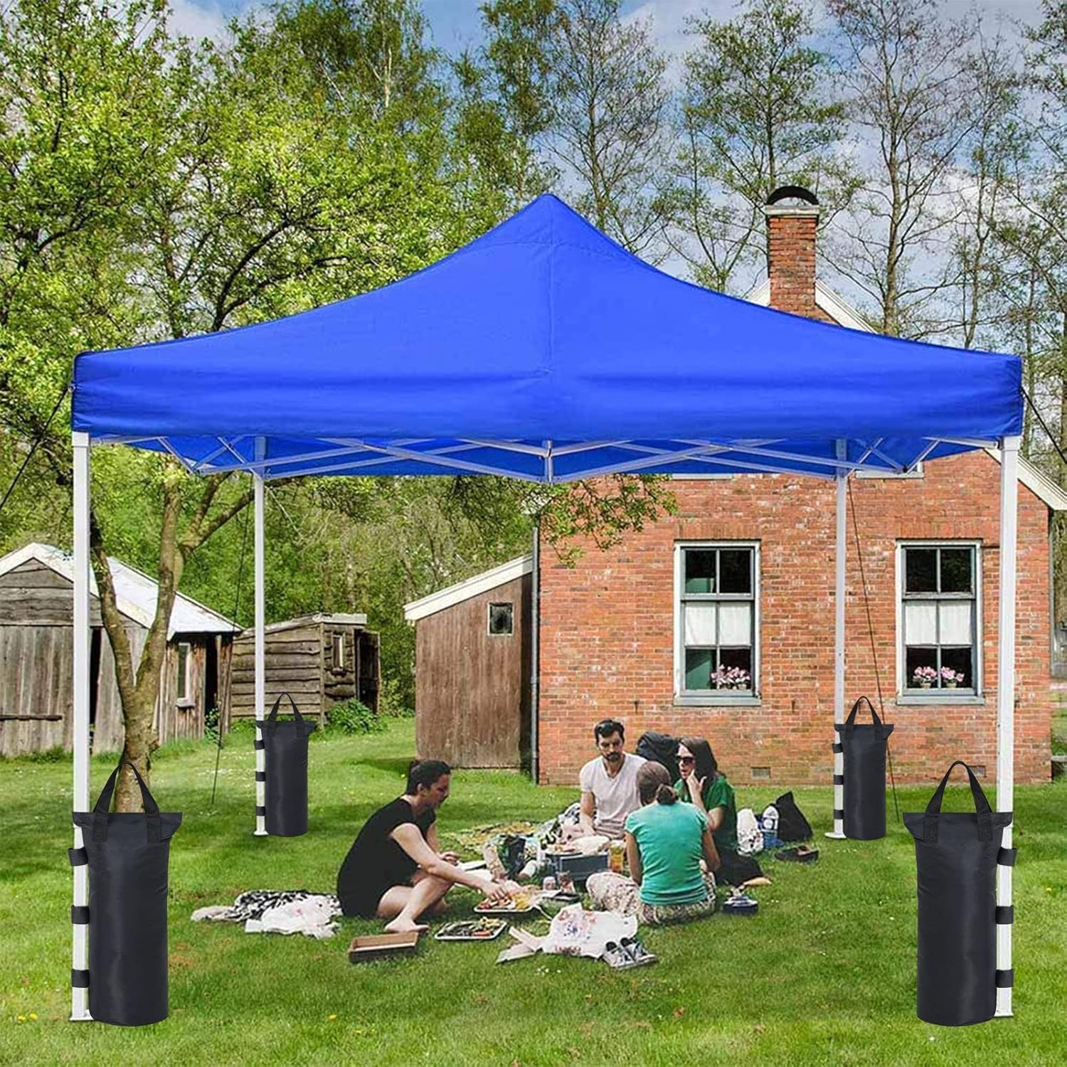 Set of 4 Gazebo Weights Sand Bags Tent Sandbags Industrial Grade 600D Heavy Duty Marquee Weight Bag Gazebo Leg Weights Bags Parasol Weights Bag for Any Pop up Tents Canopy Umbrella image number 5
