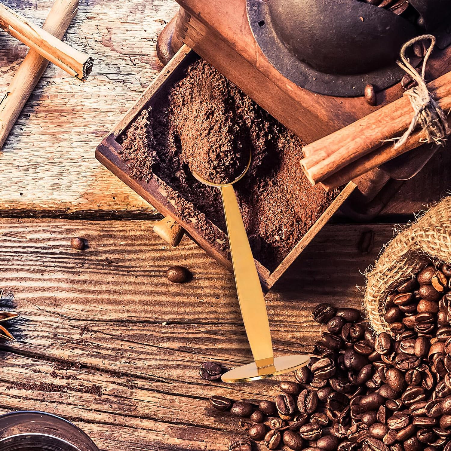 DECORNIJIA One Stainless Steel Coffee Measuring Spoon with Pressed Base for Espresso Sugar Milk Powder Home Kitchen Scoop for Beans Powder Tea Salt and Seasonings image number 1