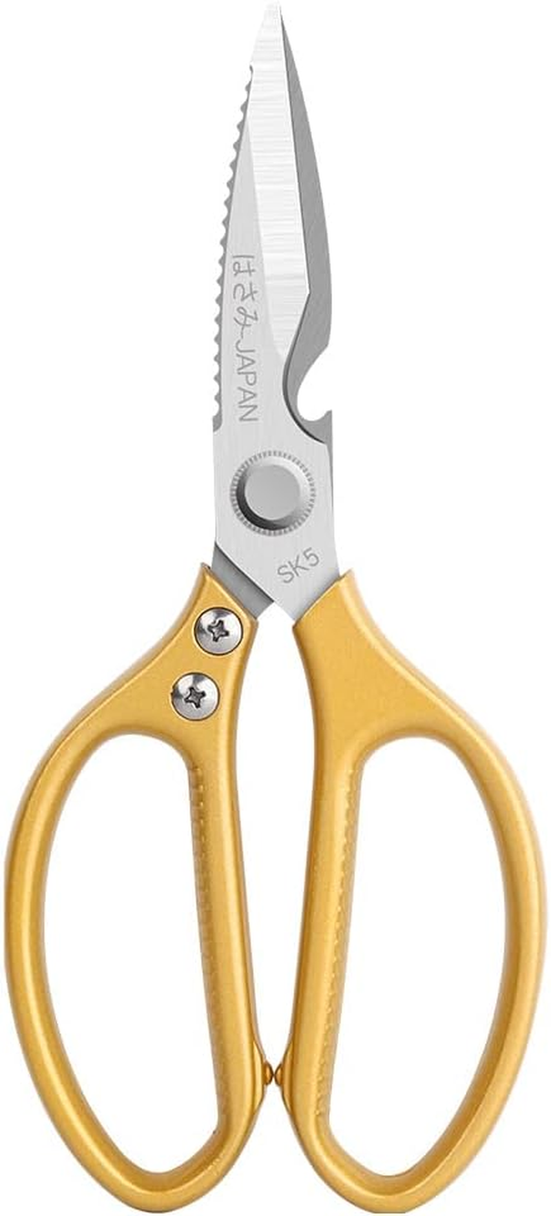 Kitchen Scissors Shears Heavy Duty Stainless Steel Fish Chicken Bone Beer Opener Golden