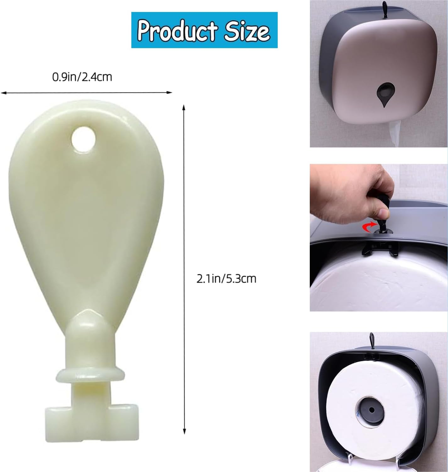 Yharnamite 2 Pcs Tissue Box Key, Paper Towel Toilet Paper Dispenser Key, Replacement Paper Towel Holder Spare Key for Home, Public, Office image number 6