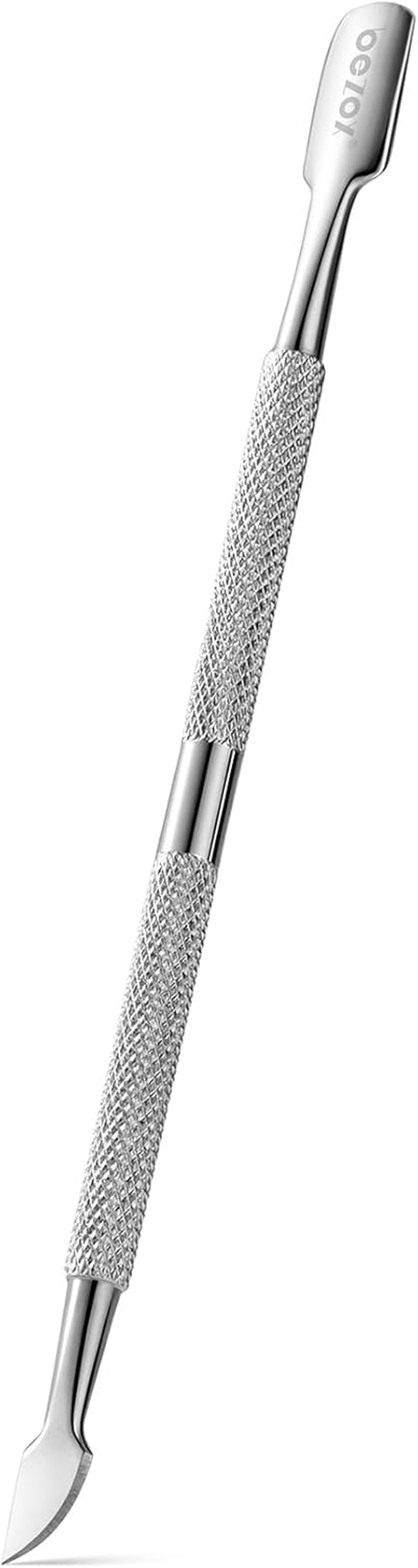 BEZOX Cuticle Pusher - Stainless Steel Cuticle Stick & UV Gel Nail Polish Remover Tool - Professional Double-Ended Cuticle Trimmer Manicure Tool for Healthy and Beautiful Nails