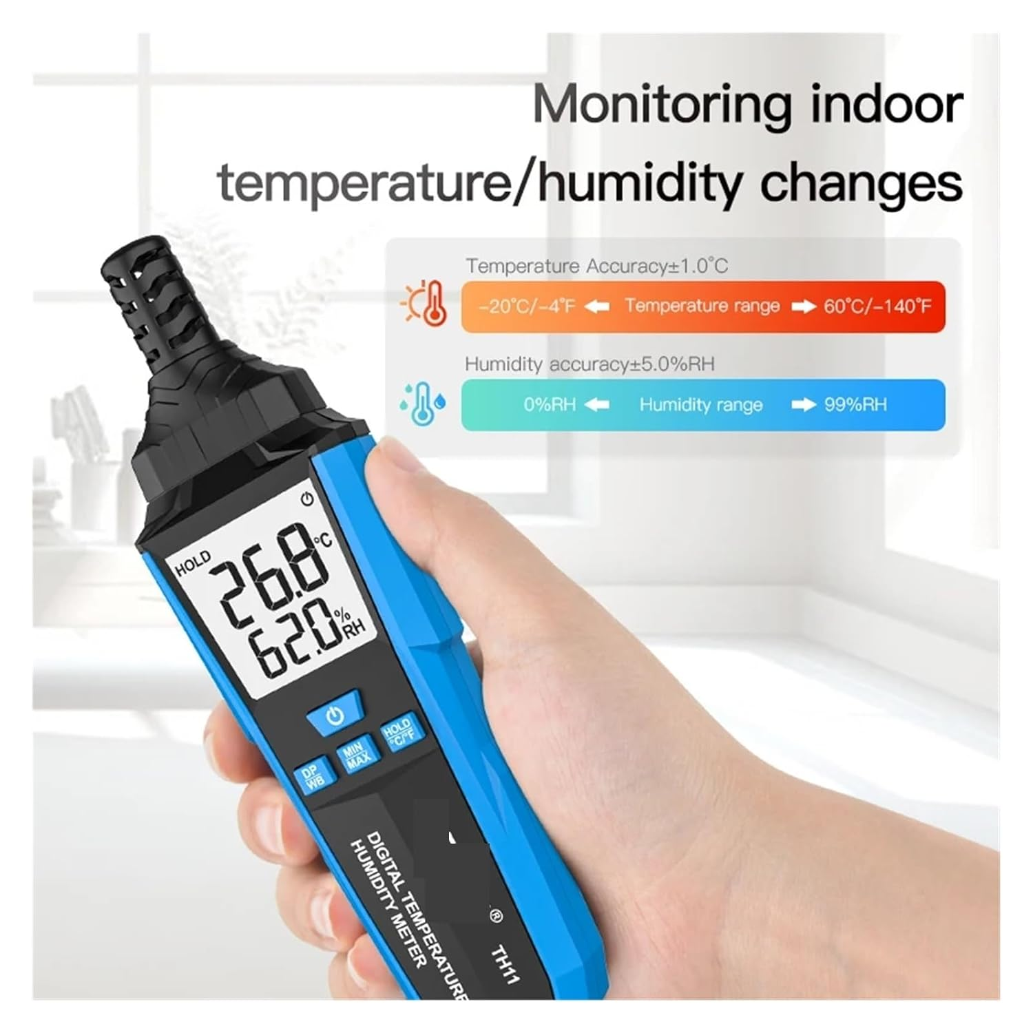 Digital Weather Station Indoor Outdoor LCD Thermometer Hygrometer Wet Bulb Dew Point Temperature Monitor Sensor Data Lock image number 6