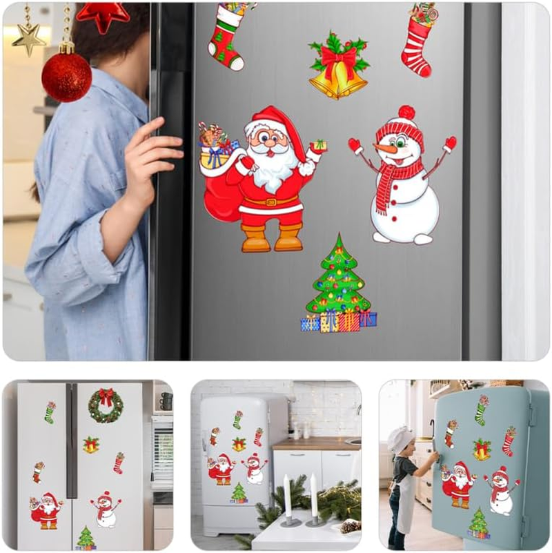 HANABASS 1 Set Christmas Fridge Magnets Christmas Tree&Christmas Stockings&Santa Claus&Snowman Decorative Refrigerator Magnets Small Christmas Decoration for Fridge