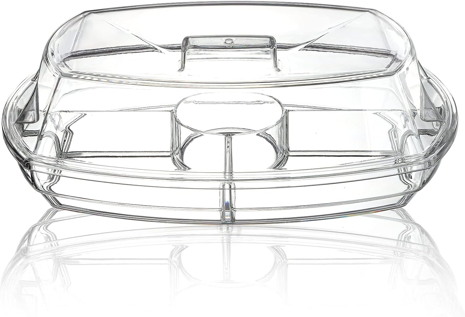 DEAYOU Ice Serving Tray with Lid for Party Food, Serving Platter Dish for Appetizers, Fruits, Vegetables, Salads, Picnic, Snack image number 2