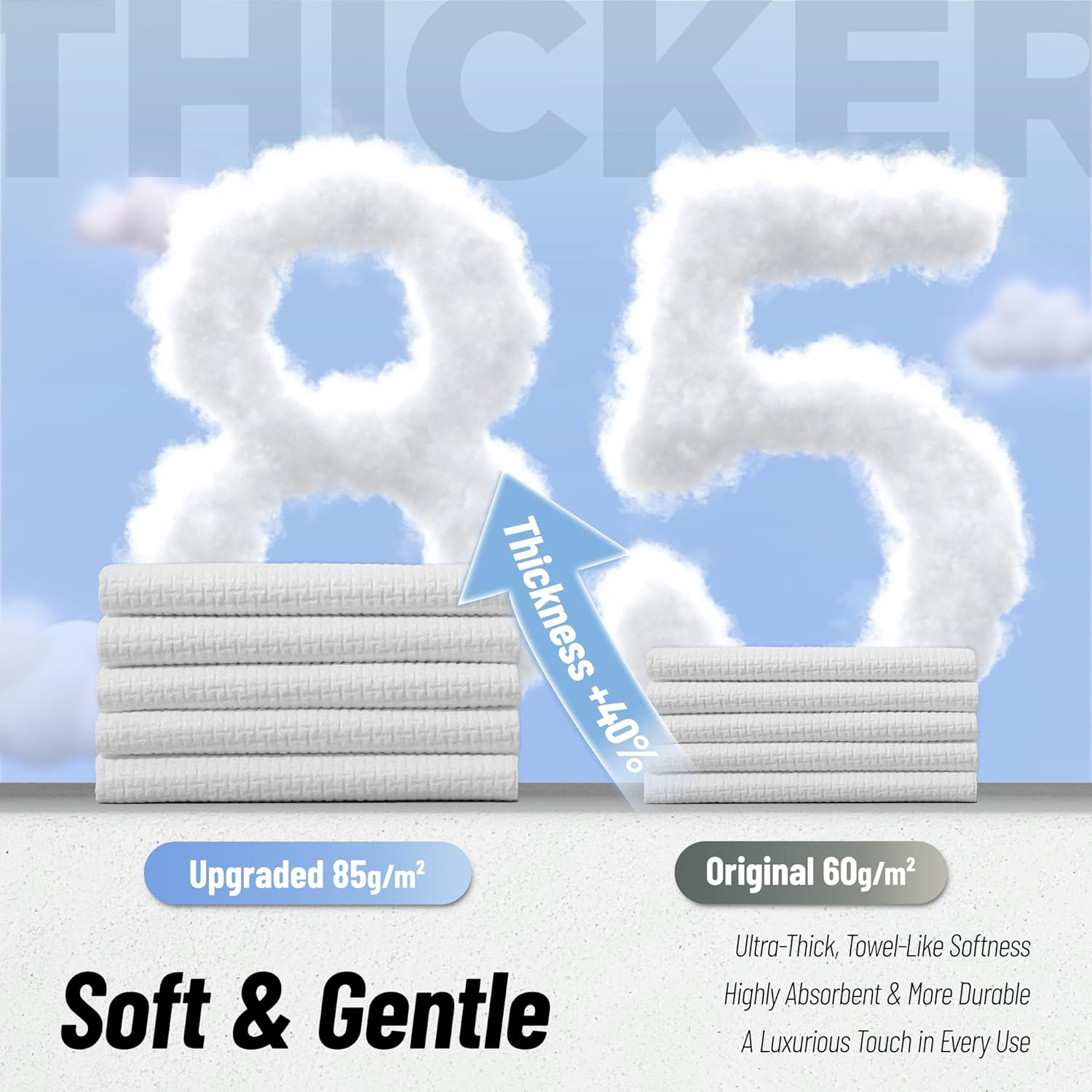 Laucot XL Disposable Face Towels | 50 Count, 100% Biodegradable, Ultra Soft & Larger (10"X12") | Bio-Based Fiber, Sustainable & Gentle for Sensitive Skin and Makeup Removal image number 1