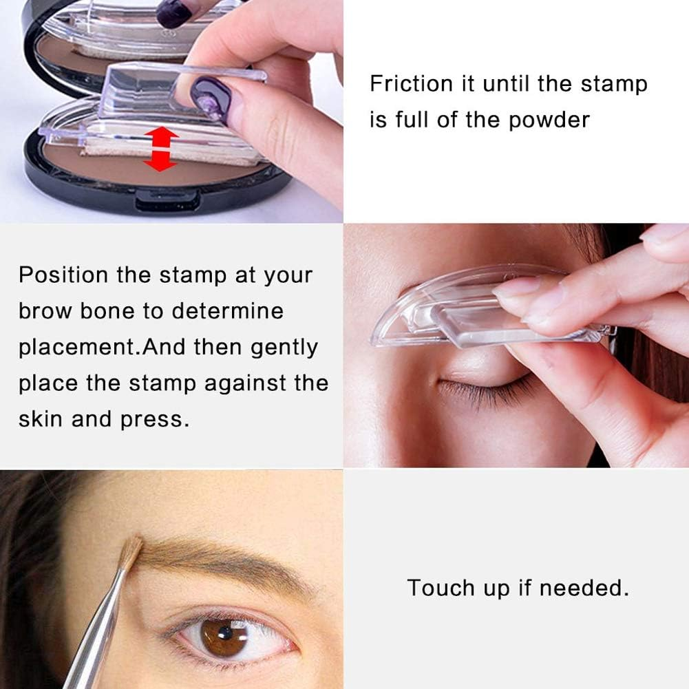 Gl-Turelifes Waterproof Eye Brow Stamp Powder Perfect Eyebrow Power Seal Nature Eye Brow Powder Delicate Shape Light Brown image number 2