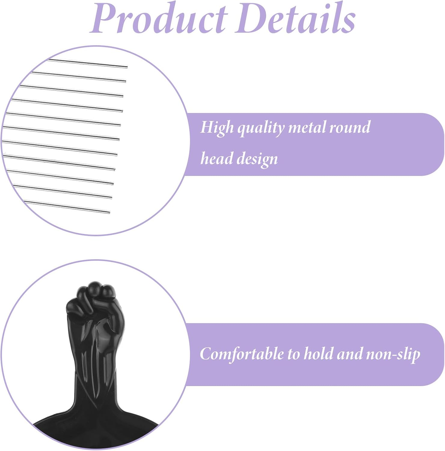 Hair Picks for Curly Hair, 1 Pcs Metal Hair Pick for Black Men Afro Pick Comb Detangling Wig Braid Hair Styling Tool for Women and Men image number 1