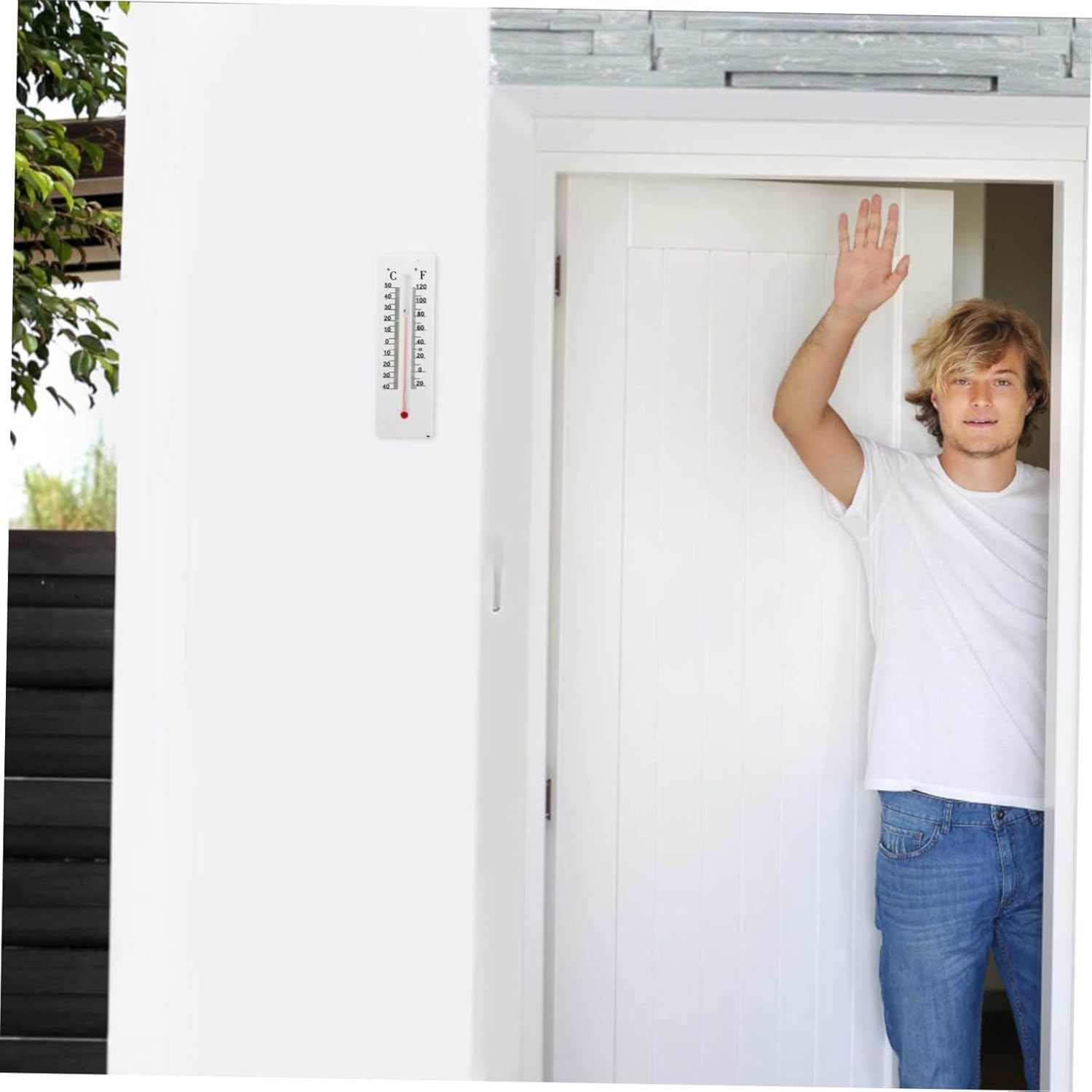 2Pcs Thermometer Key Hider Box Outdoor Wall Mountable Decorative Key Storage and Valuables Easy to Install Weather-Resistant Plastic Design image number 1