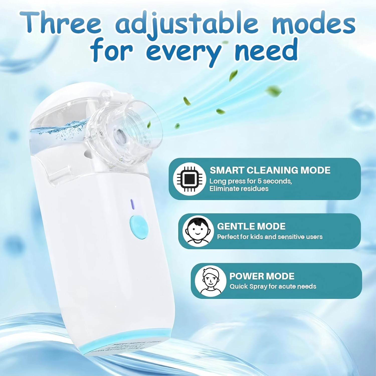 Portable Nebulizer, Mini Nebulizer Machine, Children'S Atomizer, Handheld Nebulizer for Breathing Problems, Portable Household Ultrasonic Atomizer Medical Grade, Nebulizer for Travel and Household Use (Light Green) image number 5