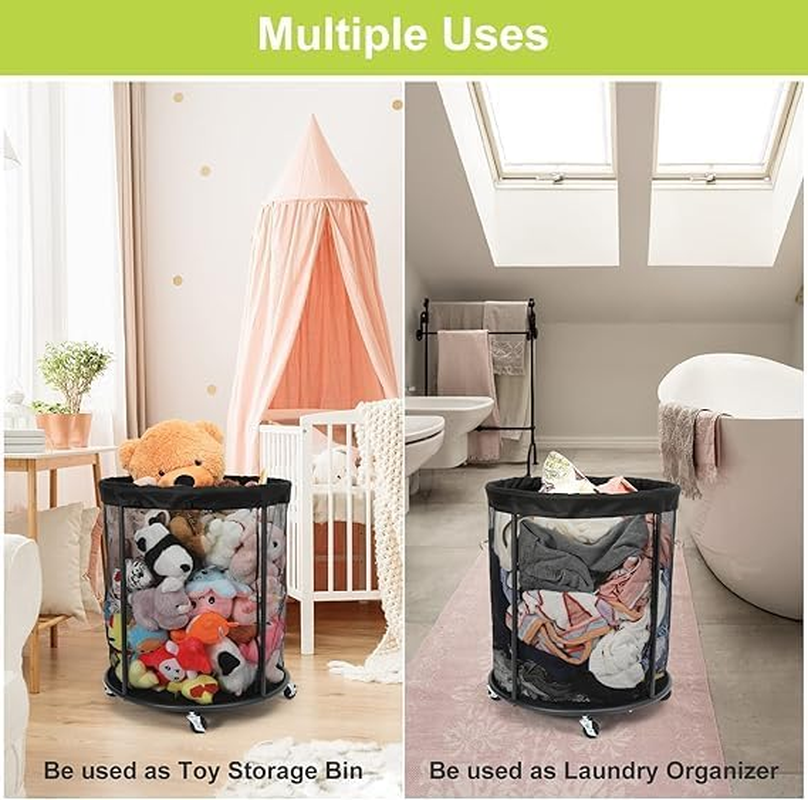 Soccer Mesh Equipment Ball Cart &ndash; Ball Storage Organizer for Basketballs, Volleyballs, Soccer Balls &ndash; Garage Organizer Rack with Storage Net for Sporting Accessories image number 6