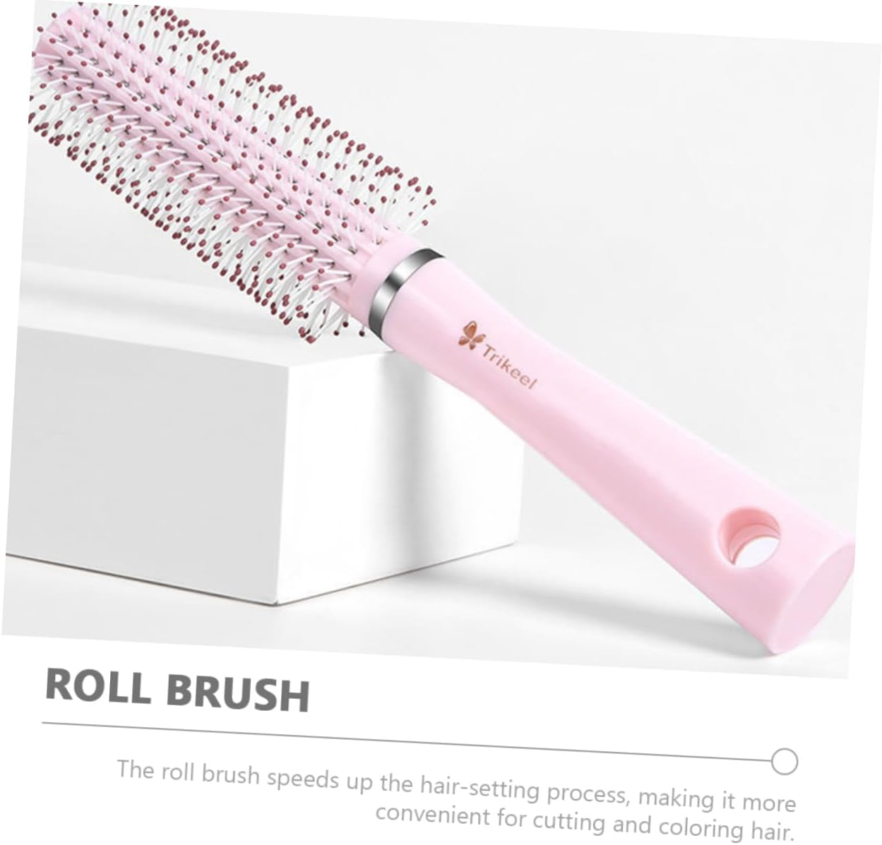 ADOCARN Volume and Bounce round Brush for Curly Hair Detangling Styling Brush for Blow Drying for Women image number 3
