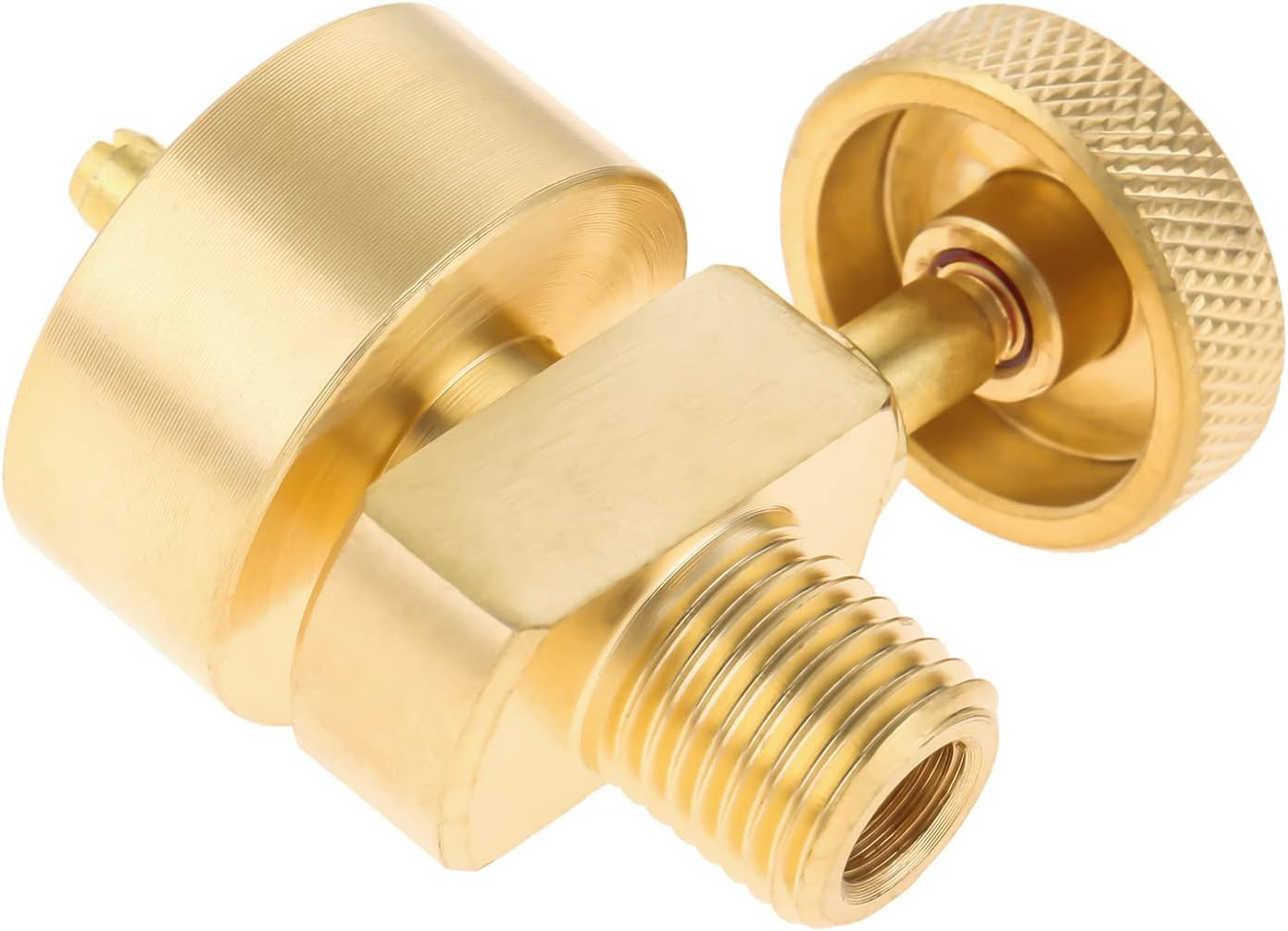 Mtsooning 1LB Propane Tank Refill Adapter for Throwaway Cylinder, with 1/4" Male NPT Thread X 1"-20 Female Cylinder Thread Fitting Connector for Stove, Grill image number 1