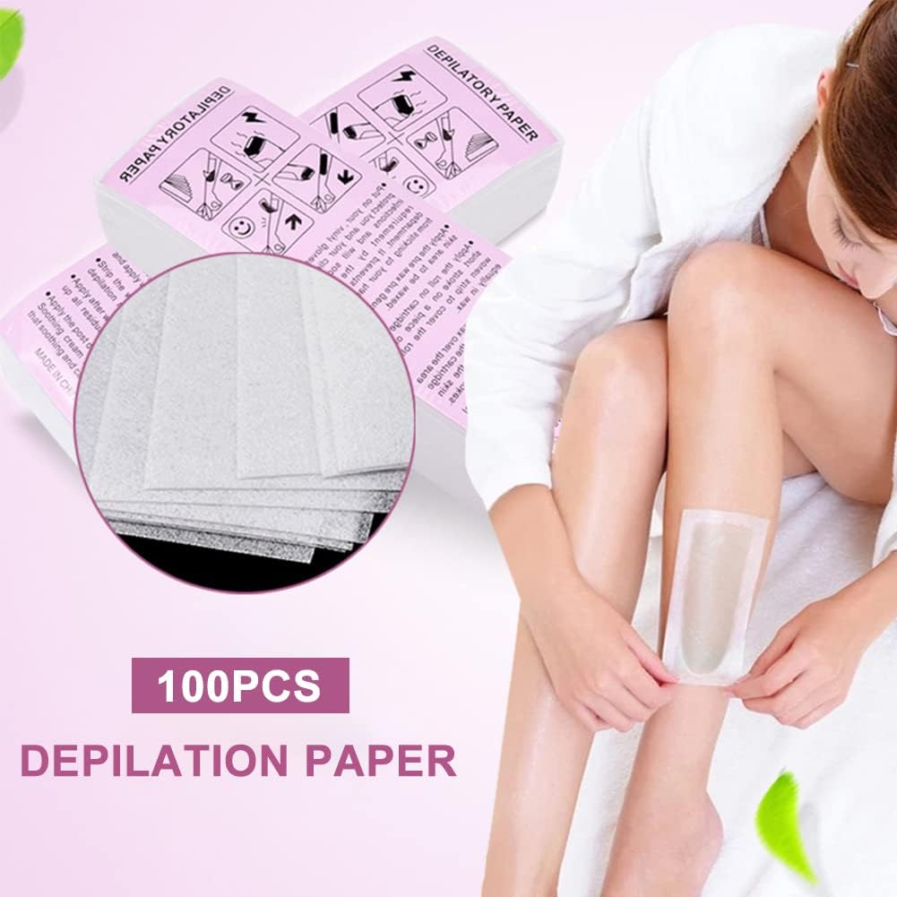 200PCS Wax Strips, Non Woven Fabric Disposable Soft Hair Removal Paper, Professional Beauty Salon Shaving Waxing Strip for Leg, Arm image number 1