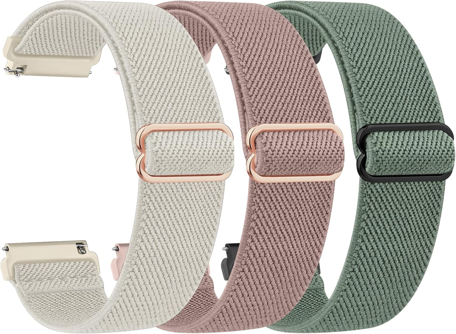 3 Pack Elastic Bands for Garmin Forerunner 245/245 Music Bands Women Men, 20Mm Soft Stretchy Nylon Sport Straps for Garmin Vivoactive 6/5/3 Smartwatch