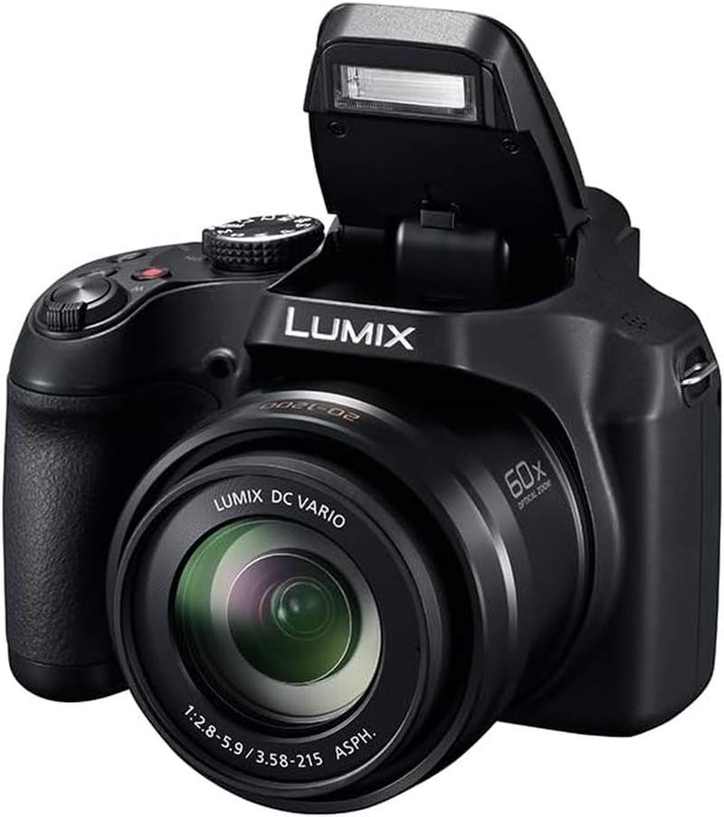Panasonic LUMIX Compact Bridge Camera, 18.1MP 60X Zoom 4K Photo with 20Mm Wide-Angle Lens, (DC-FZ80DGN-K)