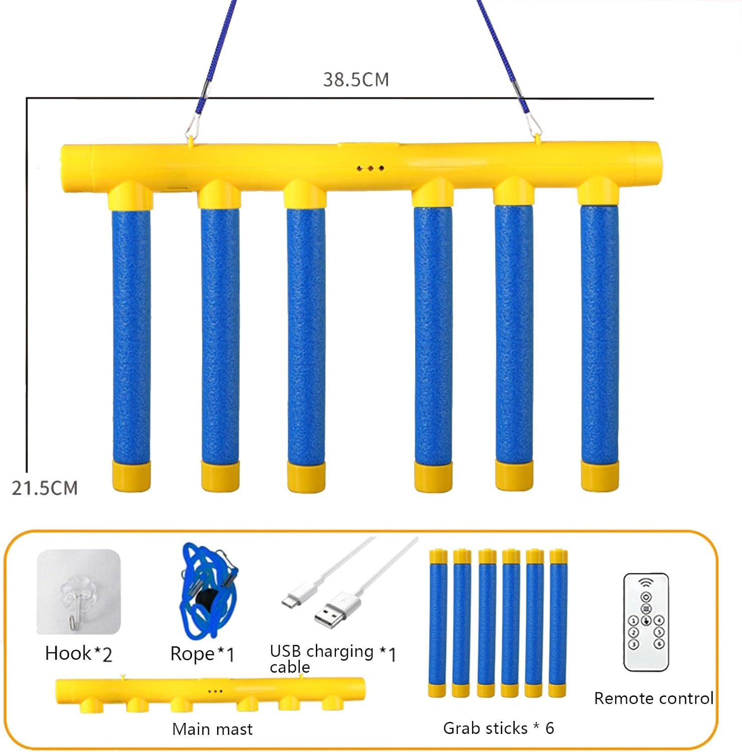 Reflex Challenge Game, Remote Control Catching Sticks Reaction Training Toy, Falling Sticks, Hand Speed Challenge Training for Kids Adults (Blue) image number 5