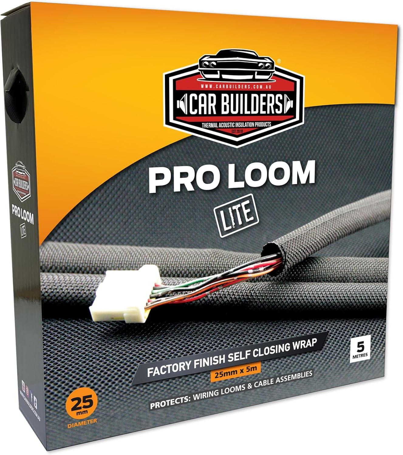 Car Builders Pro Loom Wiring Looms and Cable Wrap, 25 Mm Sleeve Diameter X 5 Metre Length