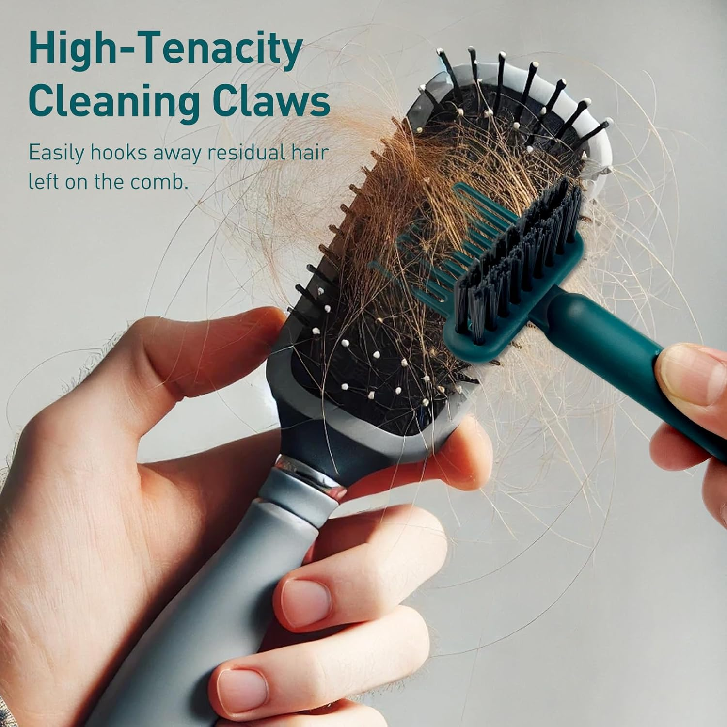 Jaasuee 2-In-1 Hair Brush Cleaning Tool, Green Hairbrush Cleaner and Rake for Removing Hair and Dust, Durable and Ergonomic Design for Home and Salon Use (1 Pack) image number 1