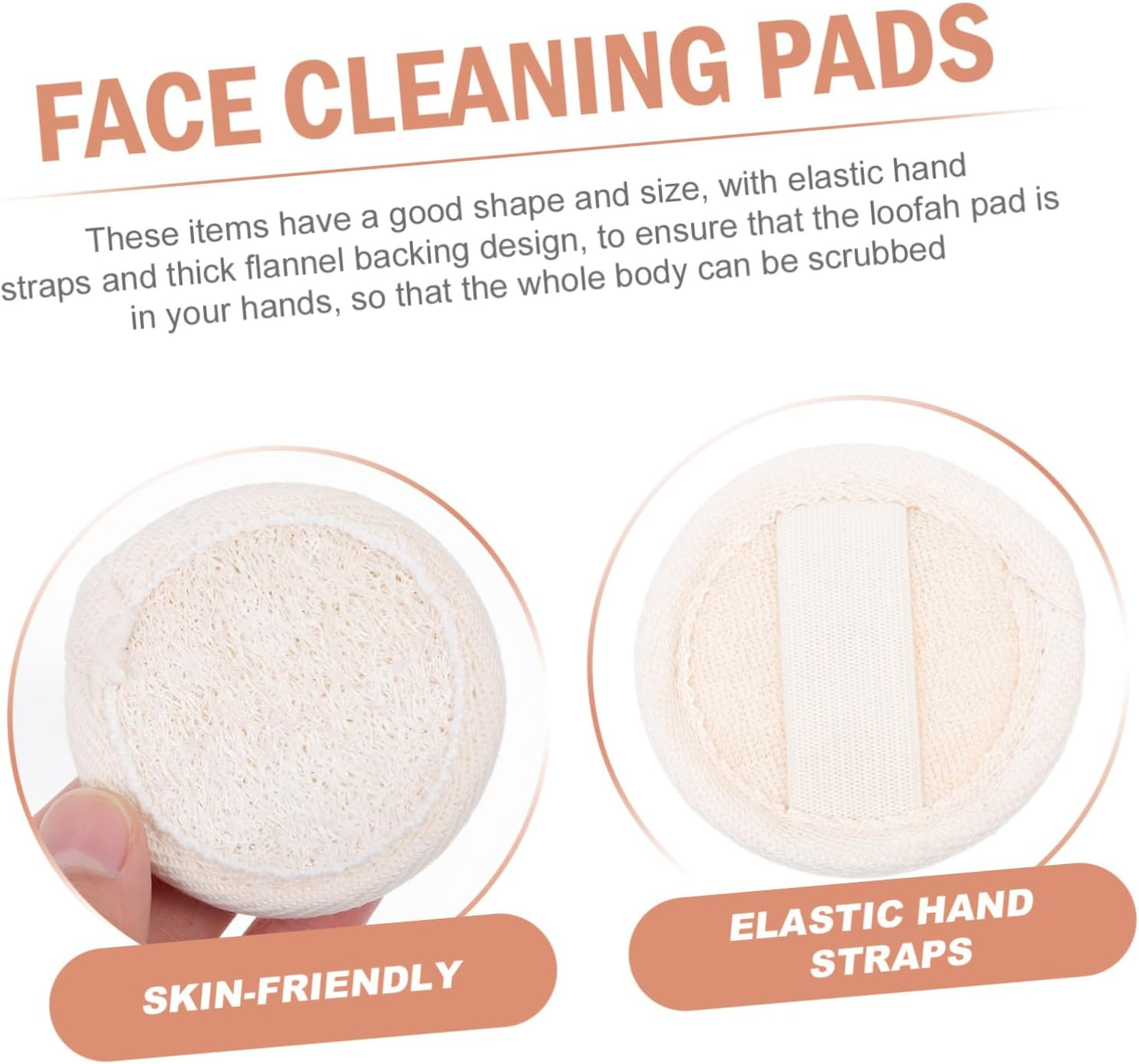 Mobestech Loofah Face Skin Puff Facial Cleaner 6.5Cm Rounded Cleansing Sponge 6Pcs Set for Makeup Removal and Daily Face Cleaning image number 2
