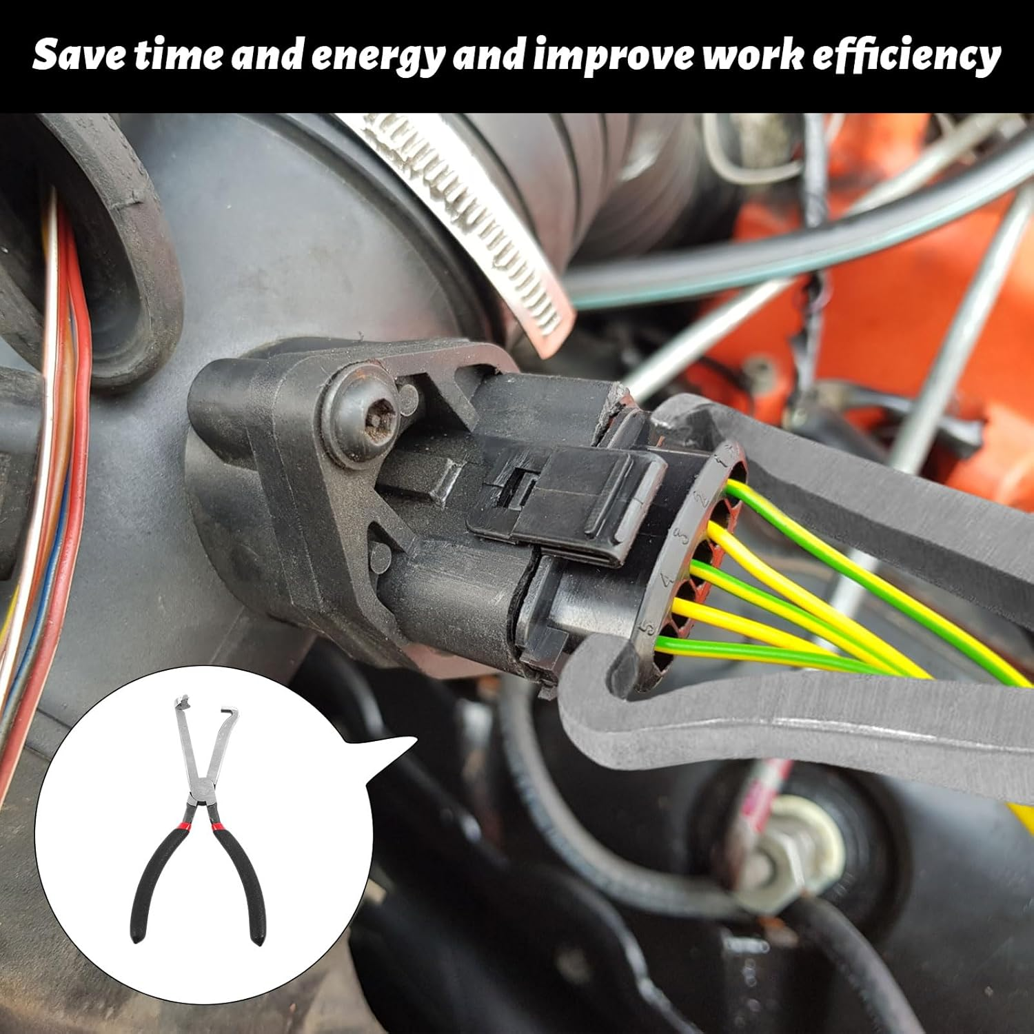 Ruinous Electrical Disconnect Pliers, Automotive Tool, Carbon Steel, 20Cm, Perfect for Hard-To-Reach Areas