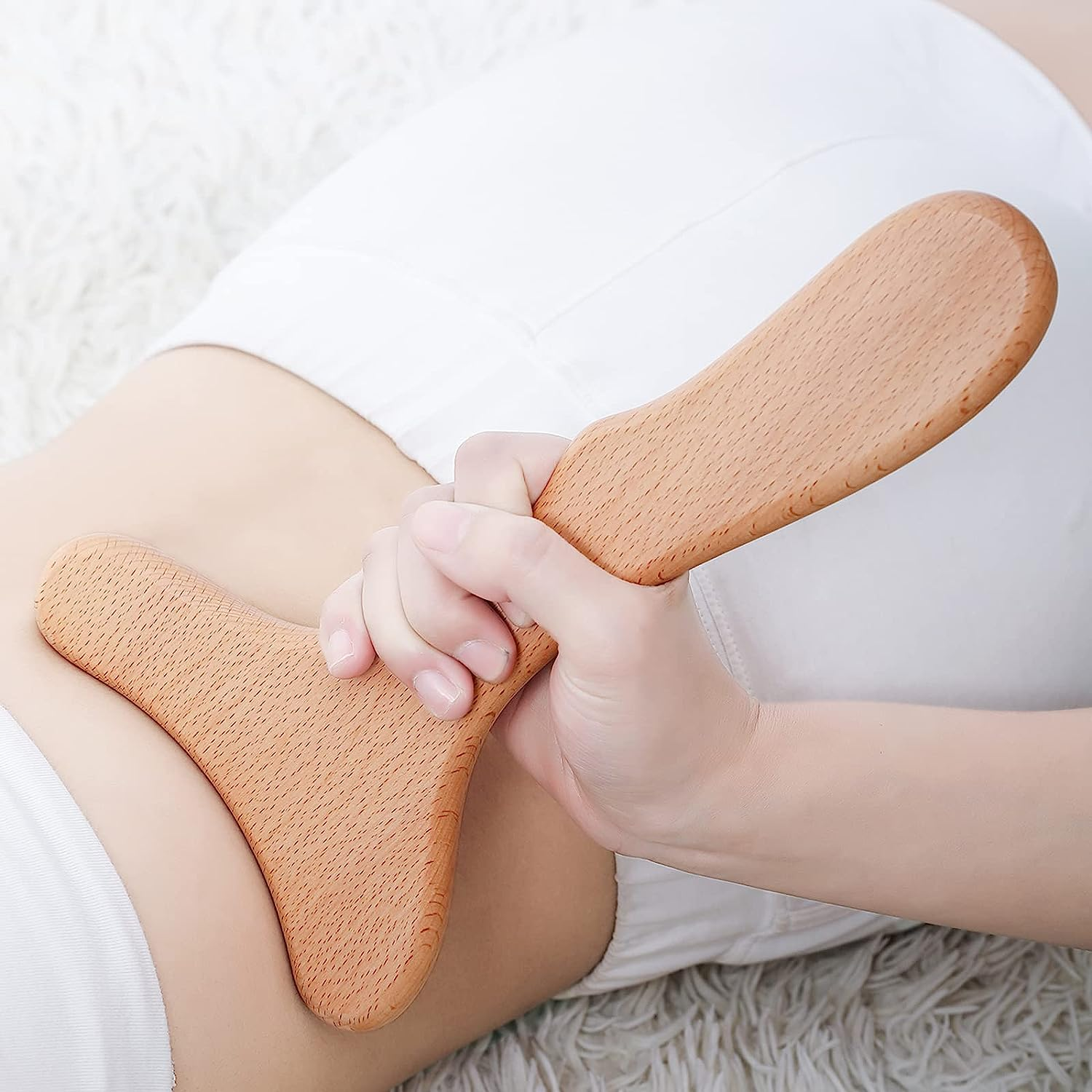 Wooden Lymphatic Drainage Tool Wood Therapy Massager Body Sculpting Tool One-Handed Massage Tools for Maderotherapy,Anti-Cellulite,Gua Sha,Muscle Release-Travel Bag Included,11 * 6Inches image number 3