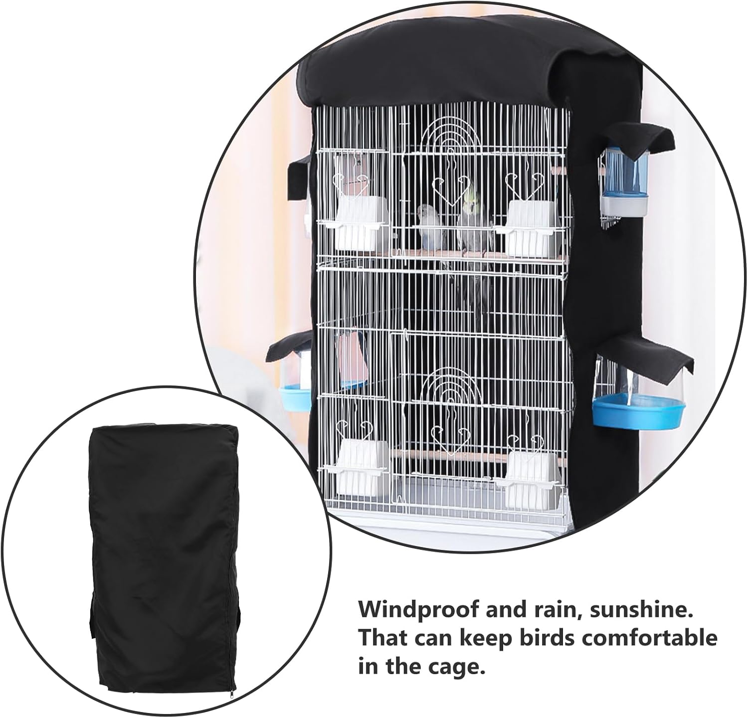 POPETPOP Bird Cage Covers for Night - Birdcage Cover Parrot Cage Cover Breathable Washable Birds Cage Cover Protector Pet Cage Cover Parakeet Cage Cover image number 3