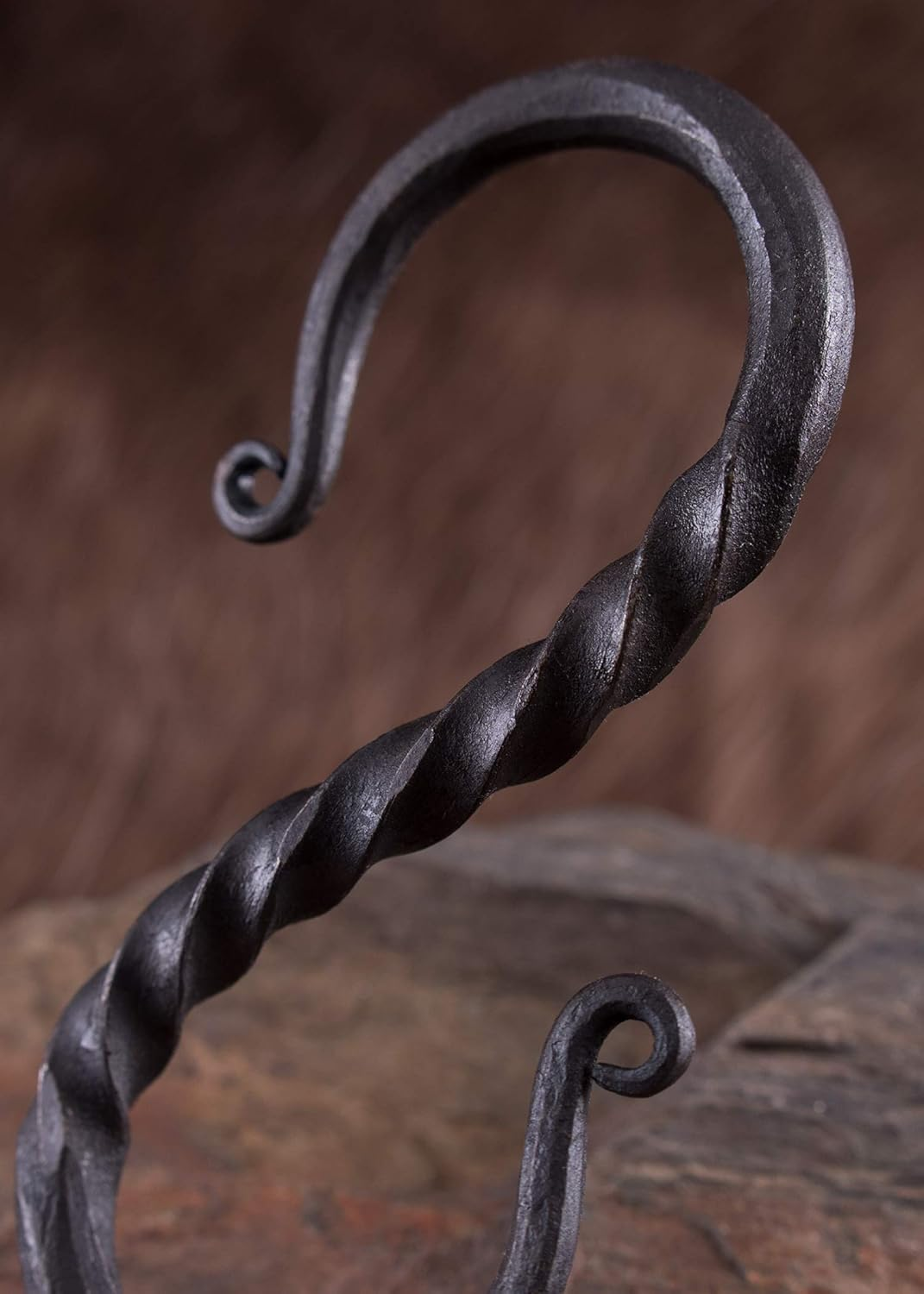 Ulfberth Forged S-Hook Made of Steel Twisted All-Purpose Hook Hand-Forged Rustic Medieval Viking LARP Hanging Storage Kitchen Coat Hook Vintage Outdoor Approx. 10 Cm image number 2