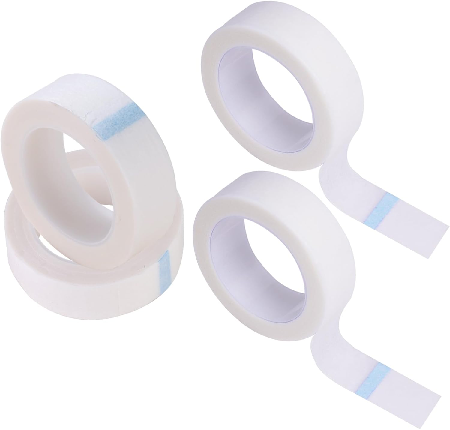 4 Rolls PE Micropore Medical Paper Tape Roll 1.25Cm X 9.14M, Micropore Surgical Tape for Wound Dressings Eyelash Extension Injuries Swelling Sports (White) image number 1