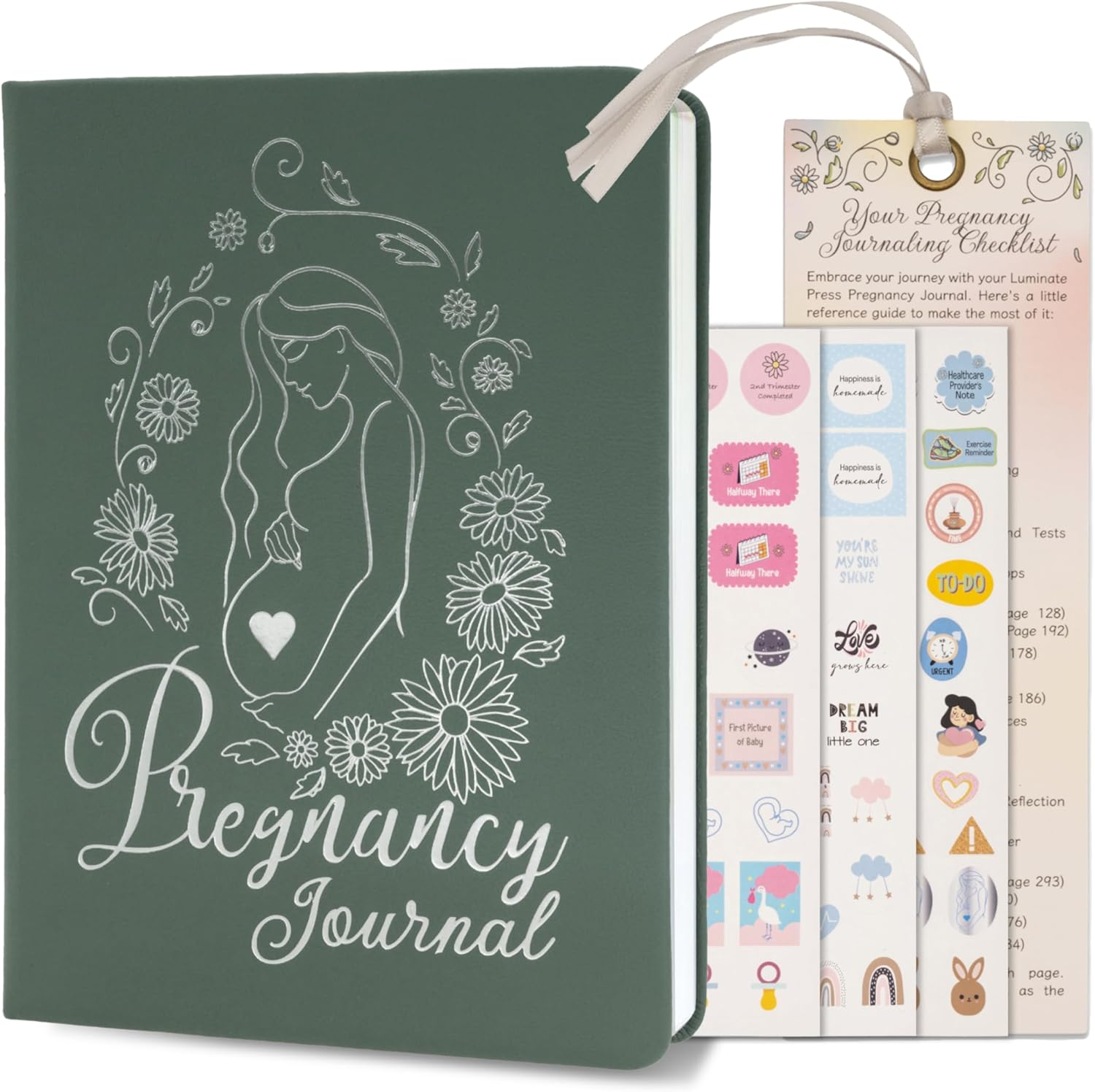 Keepsake Pregnancy Journal with Weekly Guides, Milestone Pages, and Gift-Ready Packaging - Beautiful Mom to Be Gift - Premium Pregnancy Gifts for Expecting Mom (338 Pages, Acid-Free Paper, Hardcover) image number 4