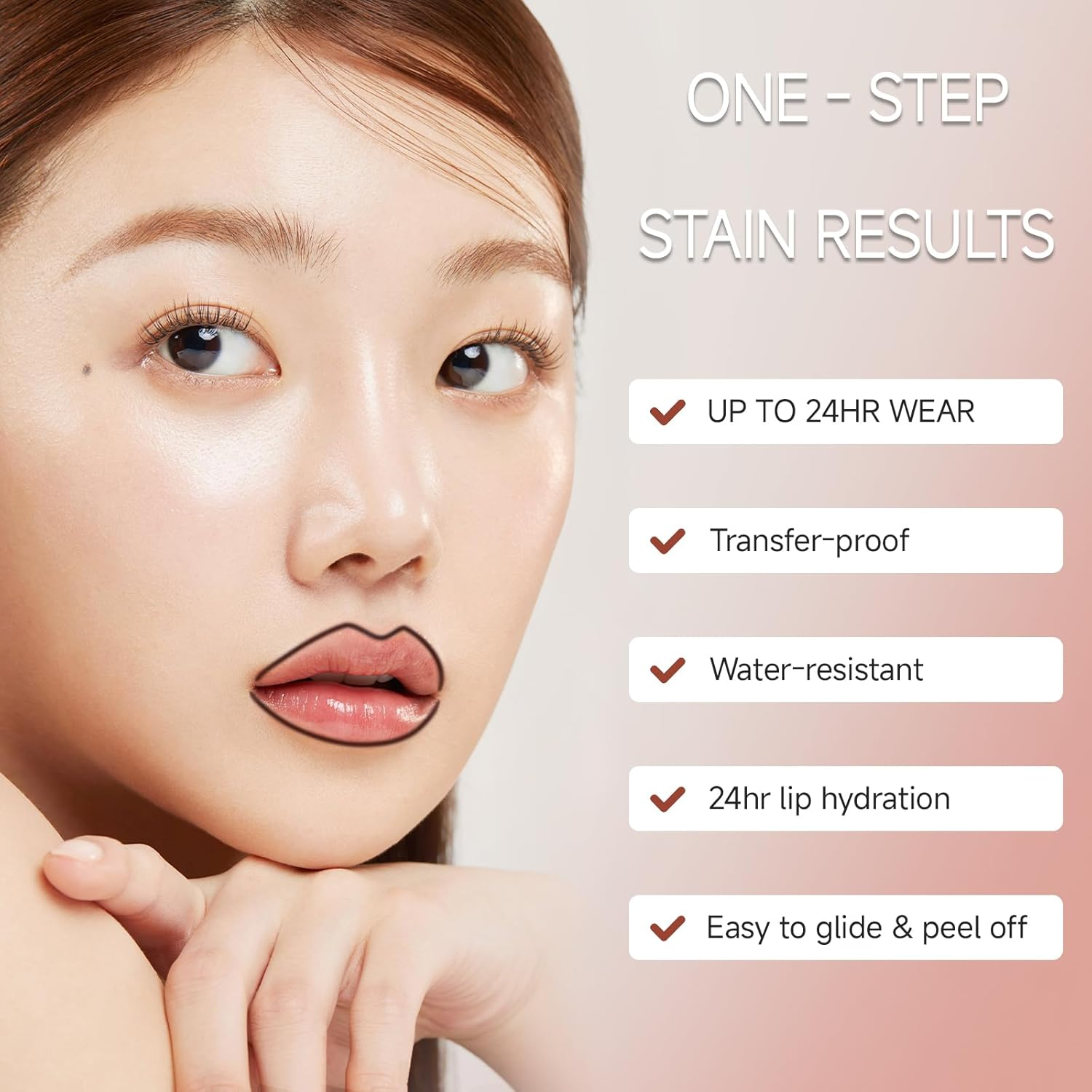 KISSIO Lip Liner Stain,Peel off Lip Liner and Lip Care Oil,Transfer Proof,Long Lasting and Waterproof Lip Tint,Matte Finsh,Lip Combo,02 Gray Pink image number 3