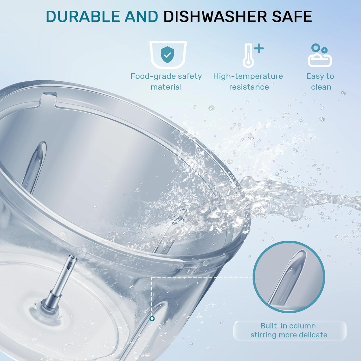 Bear Universal Chopper with 0.6 L + 2 L Glass Container, 2 Speed Classes, Electric Kitchen Shredder, 300 W Shredder with 4 Stainless Steel Blades and Meat Mincer image number 4