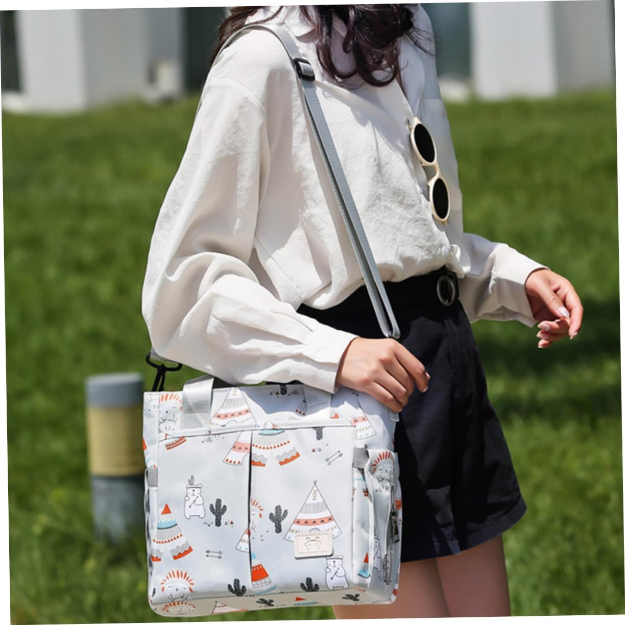 Ibasenice Expectant Bag Organizer Capacity Nursery Shoulder Strap Pouch for Essentials Multi-Functional Stroller Organizer Travel and Household Storage for Expecting Parents image number 2