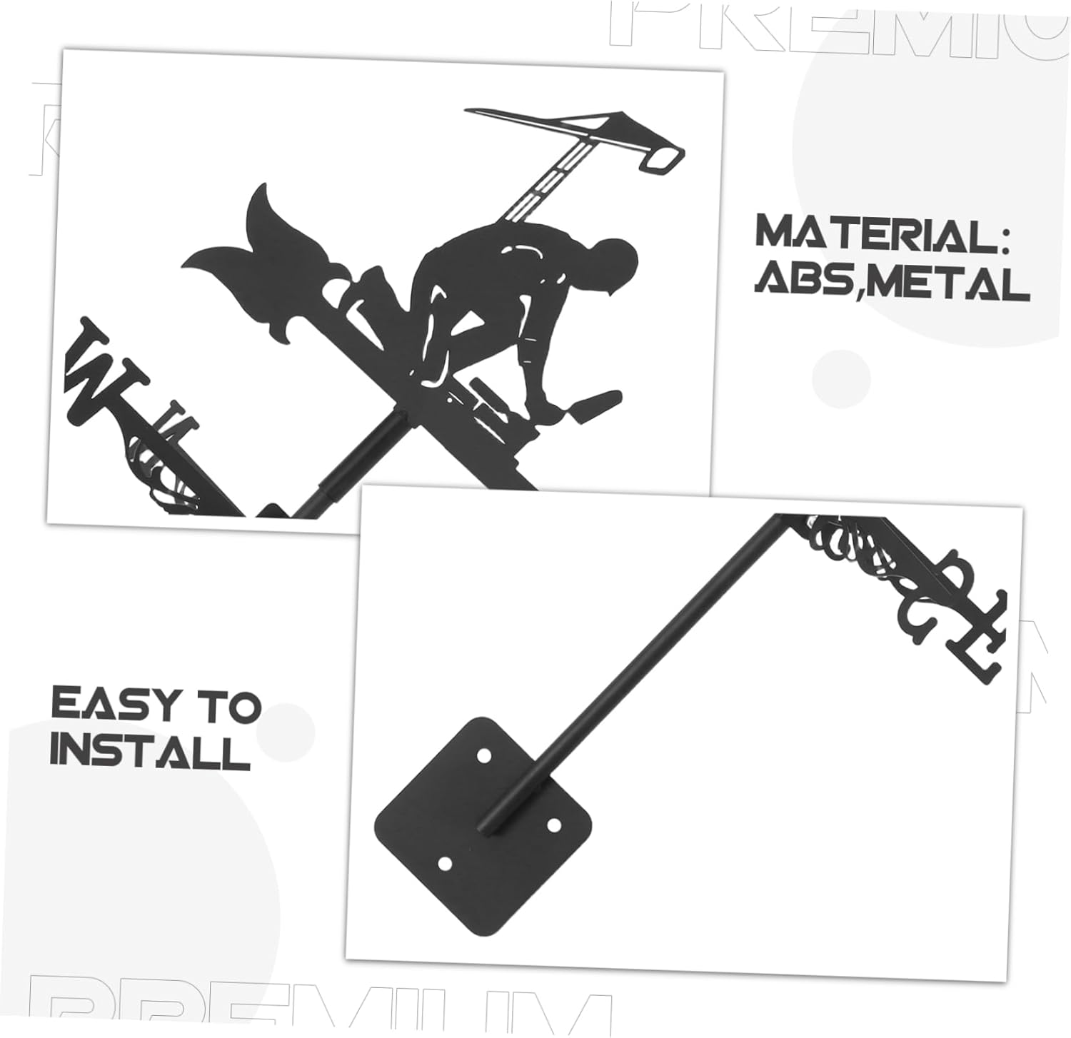 KONTONTY Wind Vane Large Wind Sock Wind Spinner Wind Indicator Wind Direction Measuring Instrument Roof Wind Direction Indicator for Garden Courtyard Roof Decoration Rooftop Vane image number 3