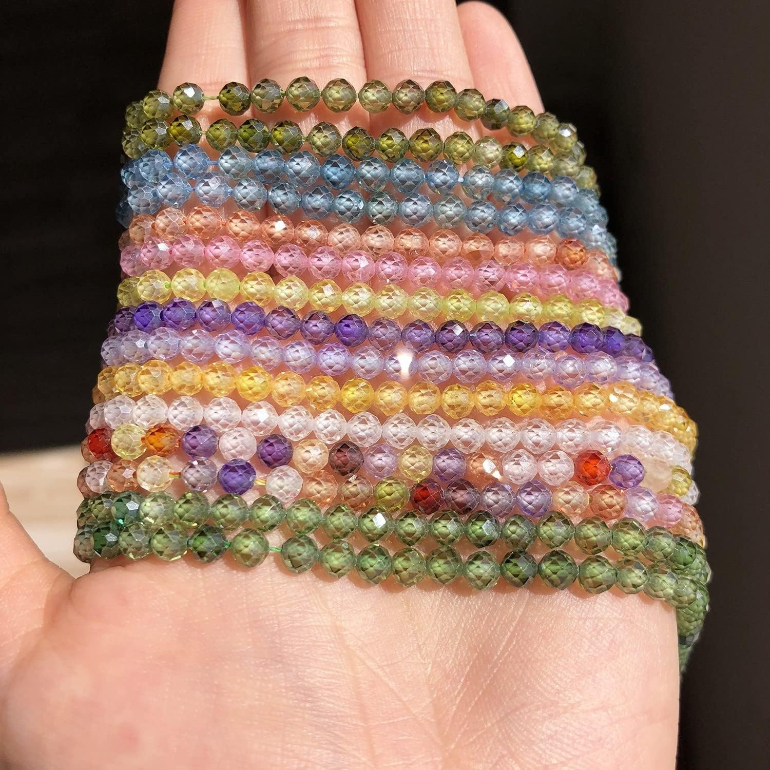 Faceted Rhinestones Beads Multicolor round Loose Beads for Jewelry Making Beadwork DIY Bracelet image number 2