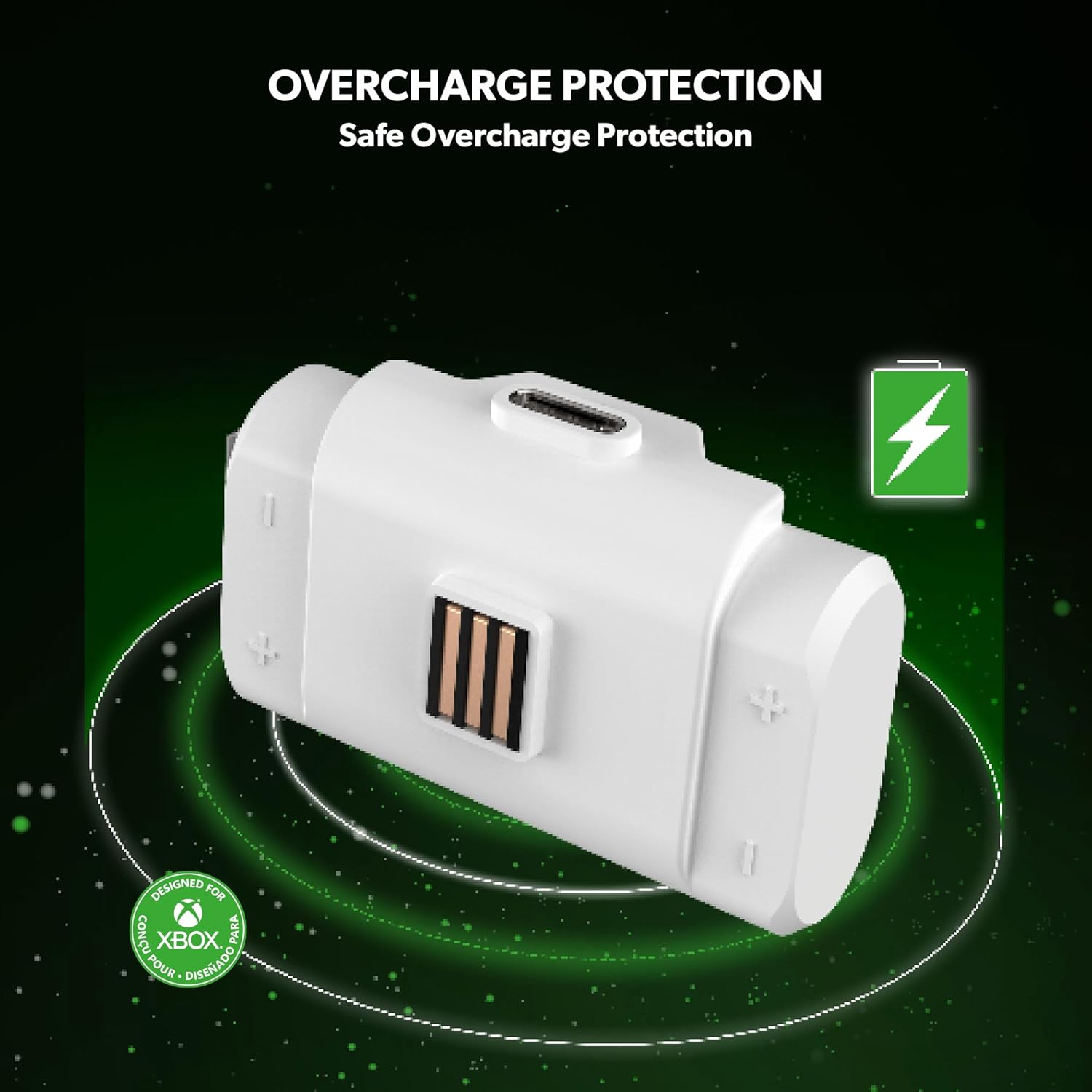 SNAKEBYTE BATTERY PACK X &ndash; Rechargeable Batteries for Xbox Controller &ndash; Compatible with X|S and Xbox One Controllers &ndash; Includes X2 1100Mah Batteries & Y-Shaped USB C Charging Cable &ndash; Black (Pack of 2) image number 4