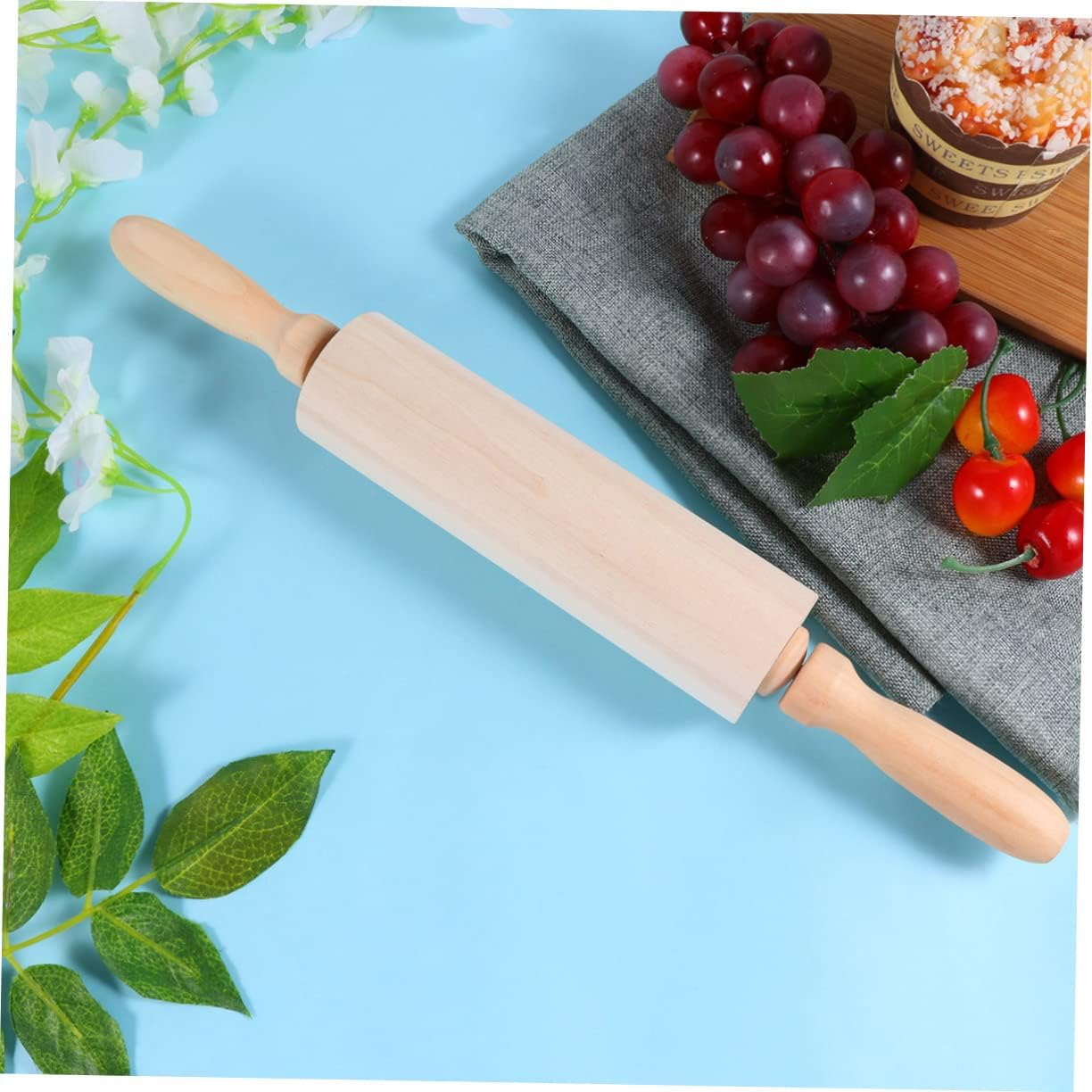 Christmas Wooden Rolling Pin Plain Dough Roller for Baking Kitchen Tool for Cookie and Pizza Preparation image number 2