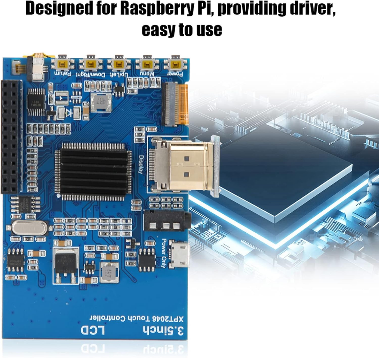 Gaming Monitor, Portable Monitor 3.5 Inch 1080P IPS Wide Viewing Angle LCD Touch Screen Display Monitor for 4B image number 3