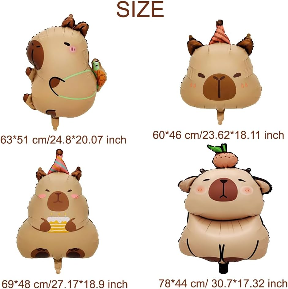 Kapybara Balloons, Large Birthday Balloons, Animal Helium Balloon, Foil Balloon for Children'S Birthday Party, Baby Shower, Pack of 8 image number 5