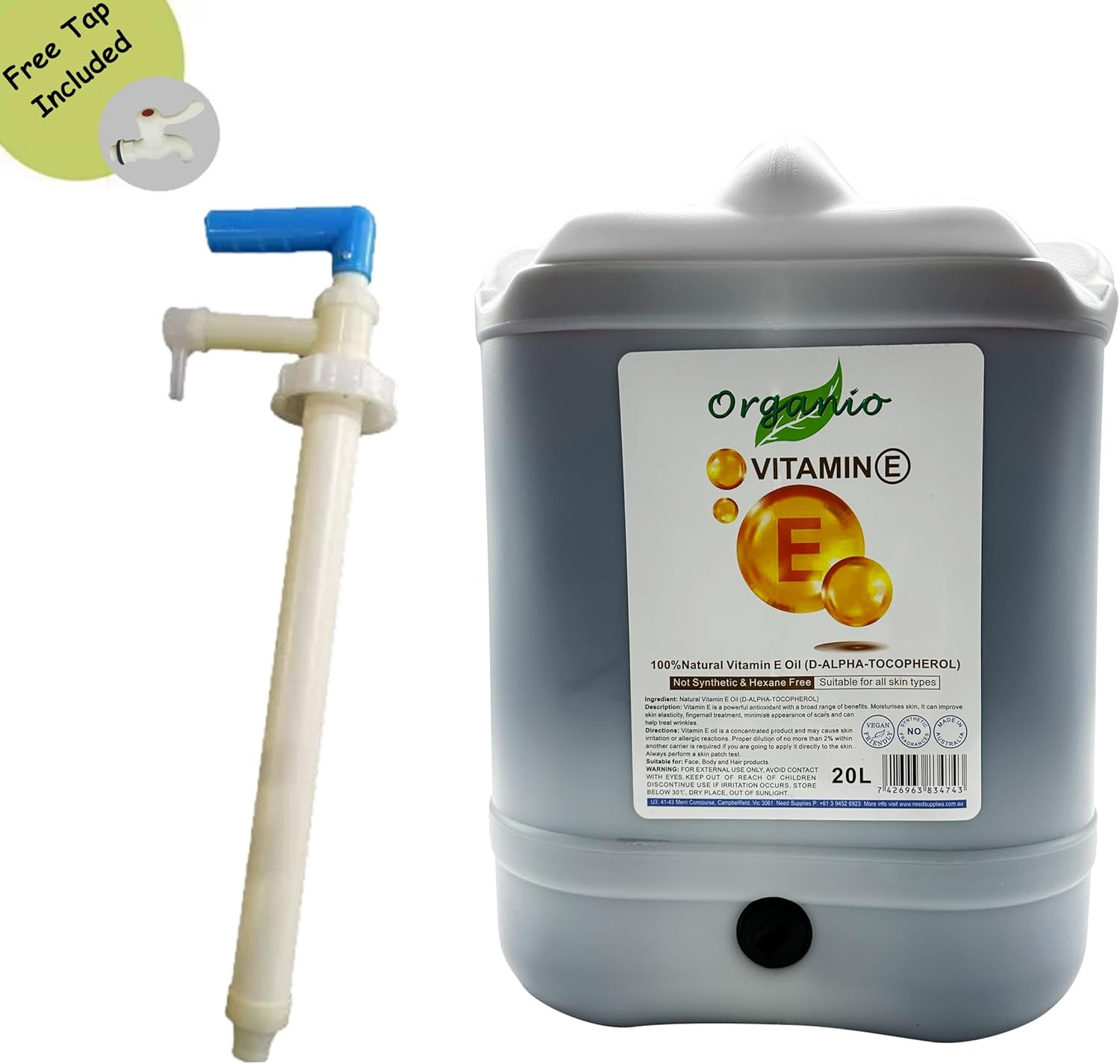 Natural Vitamin E Oil 100% Pure - (87% D-Alpha Tocopherol) Very Thick Oil (200Ml, without Pump) image number 3