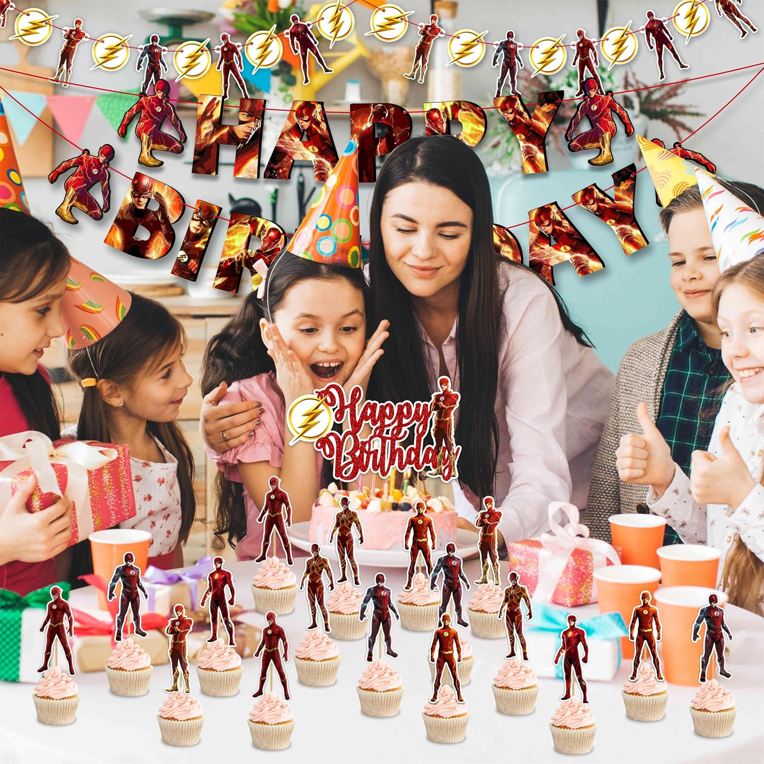 Flsh Theme Birthday Speed into Celebration with Party Supplies &ndash; Bold Red, Yellow, and Lightning Designs Perfect for Action-Packed Parties. image number 2