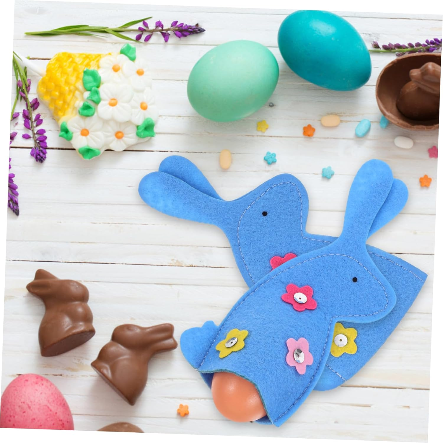 UTHCLO Cute Easter Sleeves Nonwoven Fabric Easter Covers Shape Holders Festive Decor for Easter image number 2