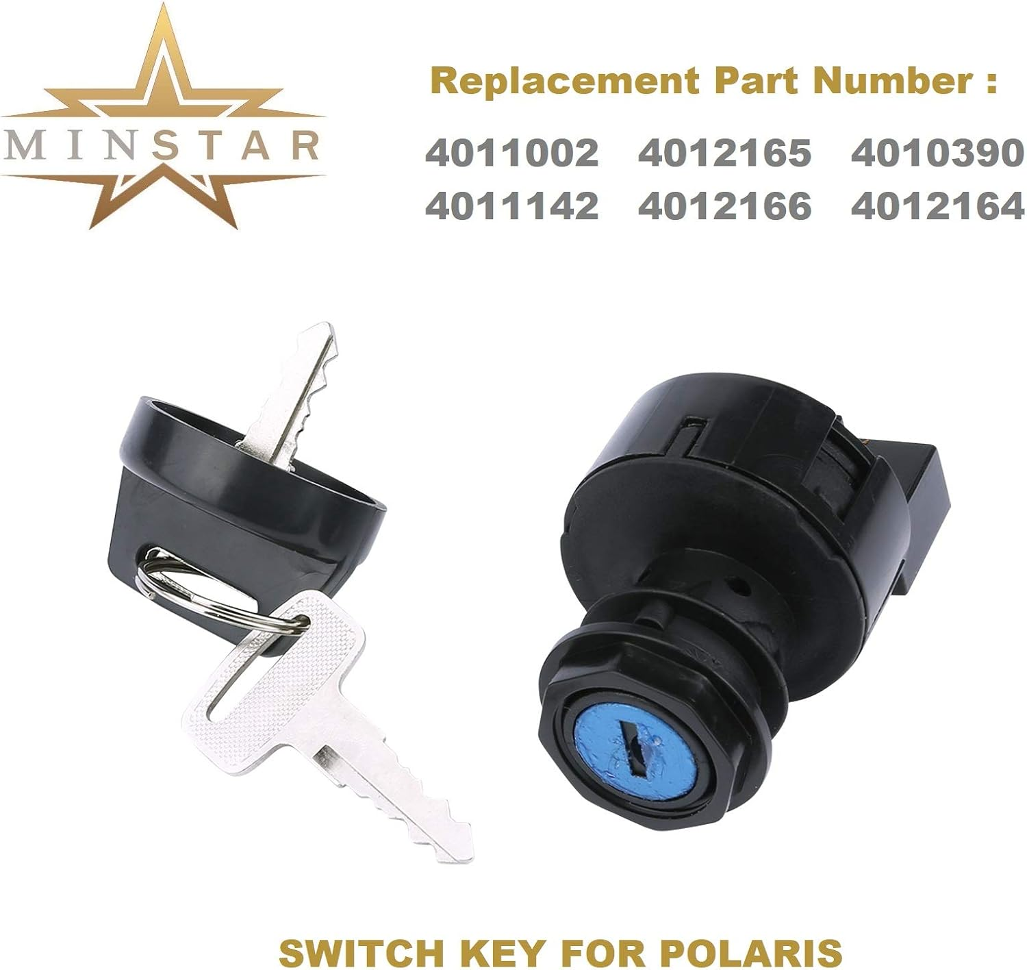 6 Pin 3 Position Ignition Key Switch for Polaris Sportsman 400 500 600 700 800,Ranger 500 700 900 1000, RZR 800 900 1000,Magnum 250. Replaces # 4011002,4012165,4011142,4012166 image number 5
