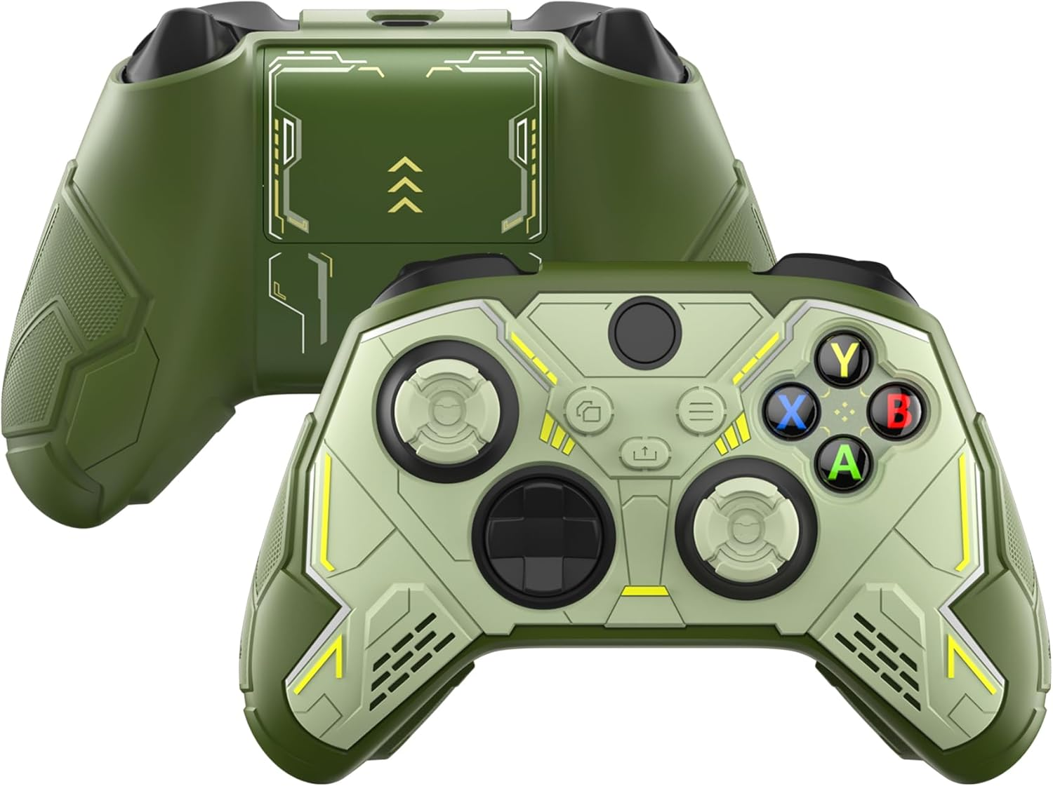 Playvital Stellar Mecha Silicone Cover Skin for Xbox Series X/S Controller, Anti-Slip Grip Protector with Thumb Grips & Sticker for Xbox Core Wireless Controller - Black & Gunmetal Gray