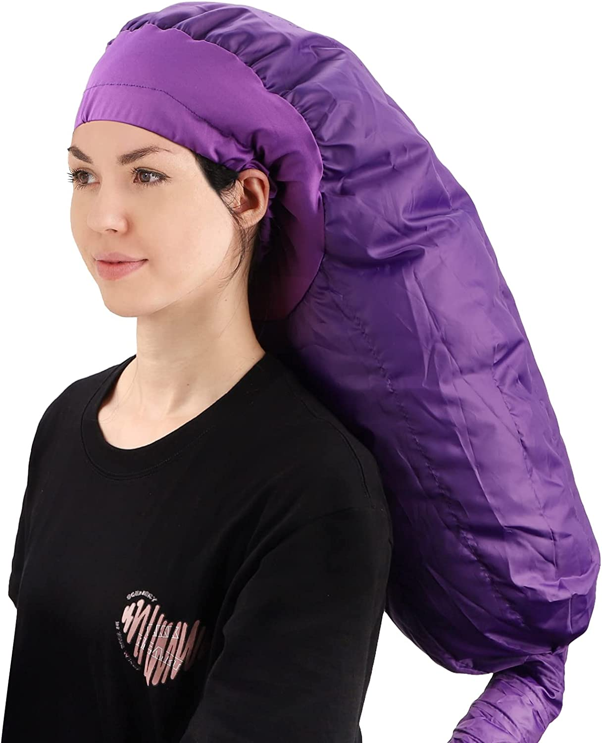 Segbeauty Bonnet Hooded Hair Dryer Attachment, Extra Large Adjustable Deep Conditioning Cap, Upgraded Hair Drying Hoods with Elastic Strap for Natural Curly Textured Hair Care, Fast Drying, Styling