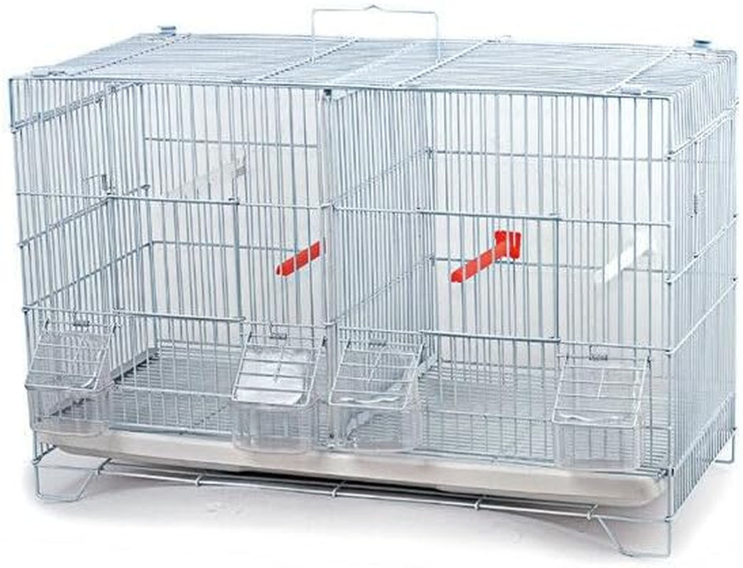 1X Stackable Bird Cage Breeding Cages for Canary Finch Small Birds White image number 4