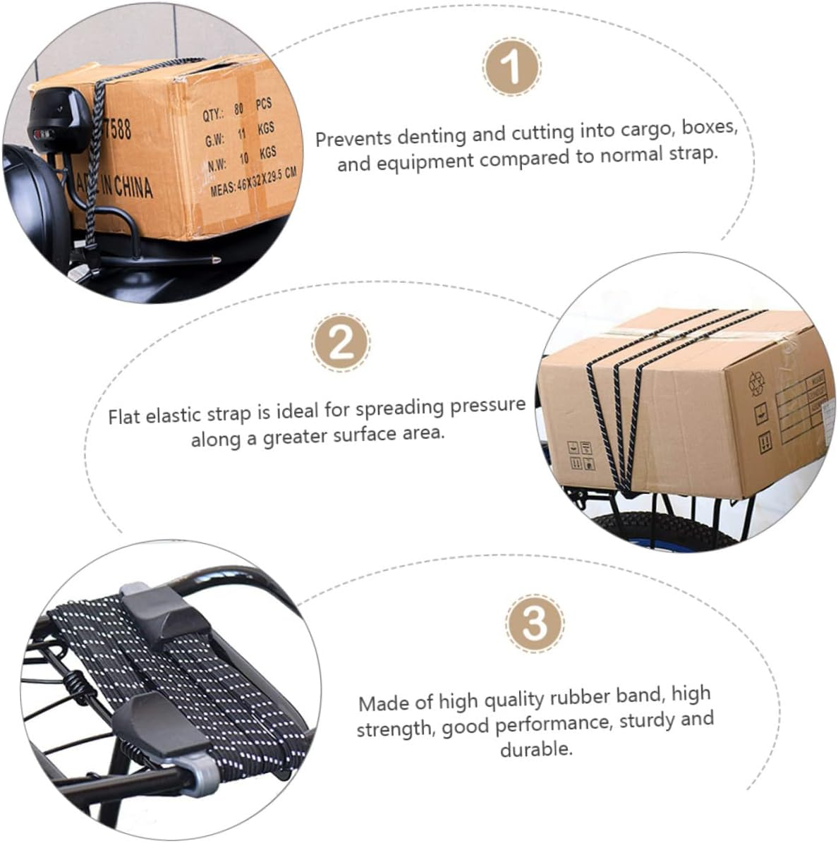 OSALADI 6Pcs Elastic Luggage Straps Rubber Rope for Camping Bike Luggage Strap Elastic Fastening Belt for Travel and Cargo image number 1