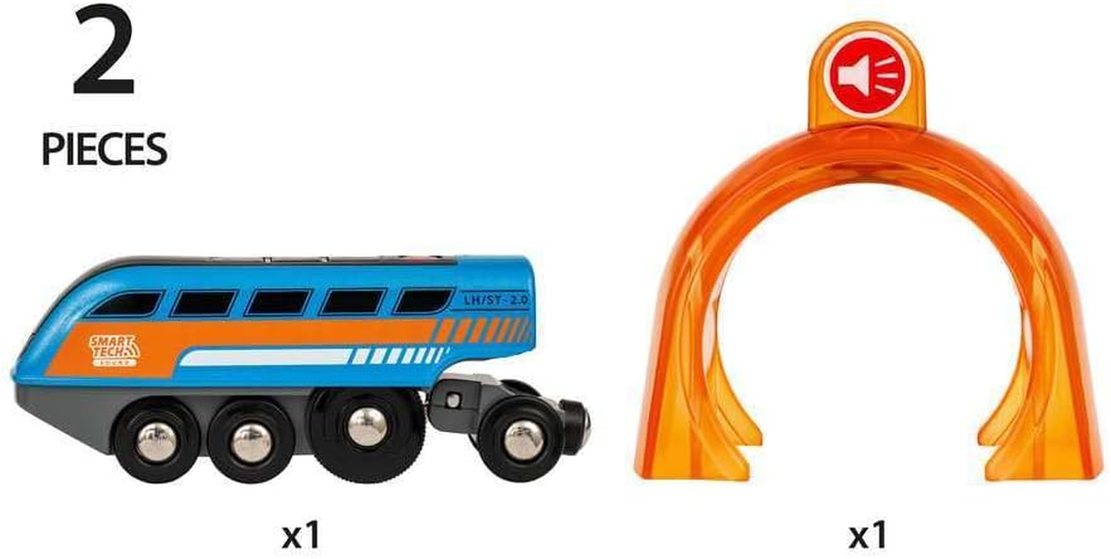 BRIO 33971 Smart Tech Record & Play Engine &ndash; Interactive Wooden Train Engine with Sound Recording, Compatible with BRIO Railway Sets for Kids 3+ Years