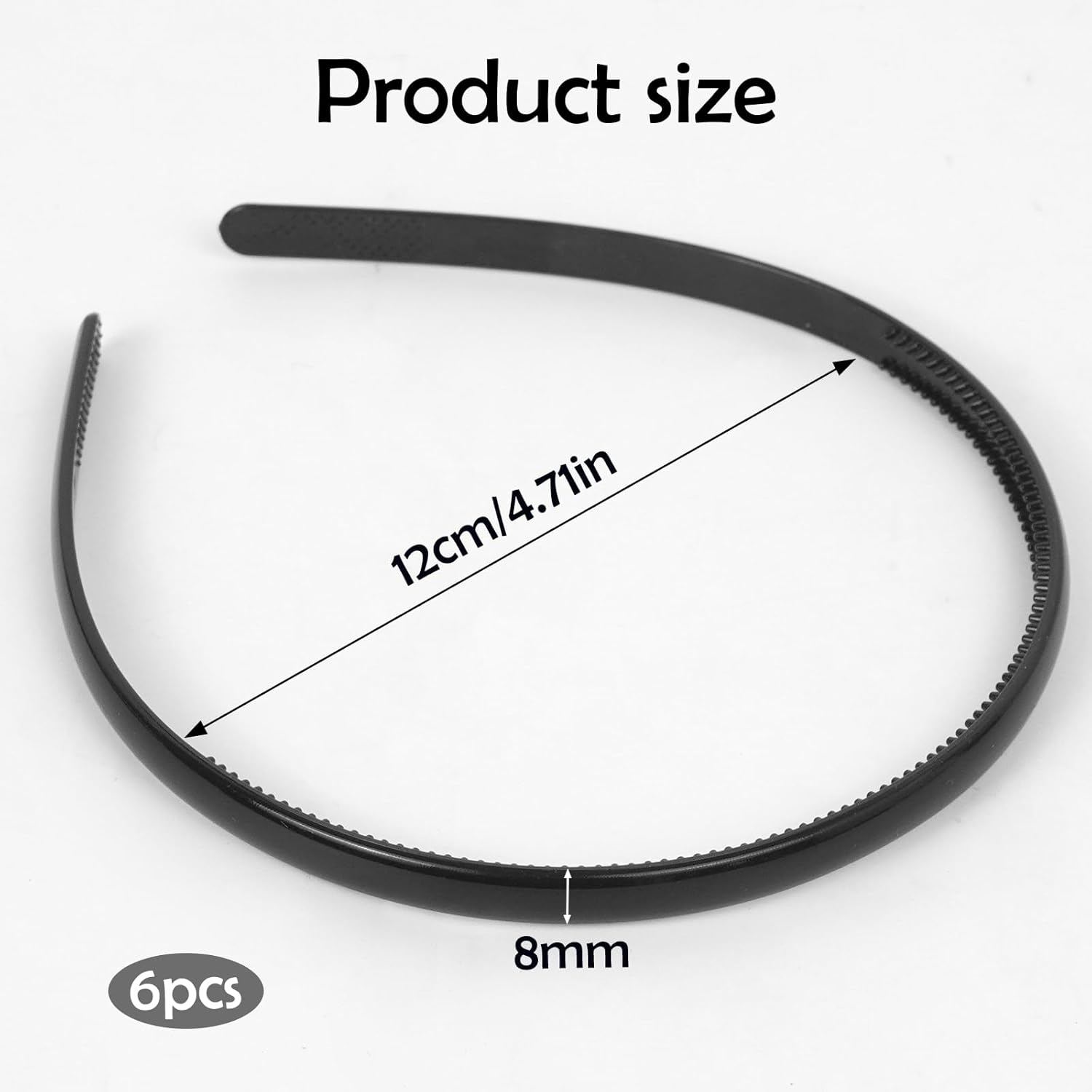 XWCHASA Pack of 6 Women'S Thin Black Soft and Elastic Hair Bands, Hair Accessory for Makeup, Face Washing, Yoga, Jogging, Climbing